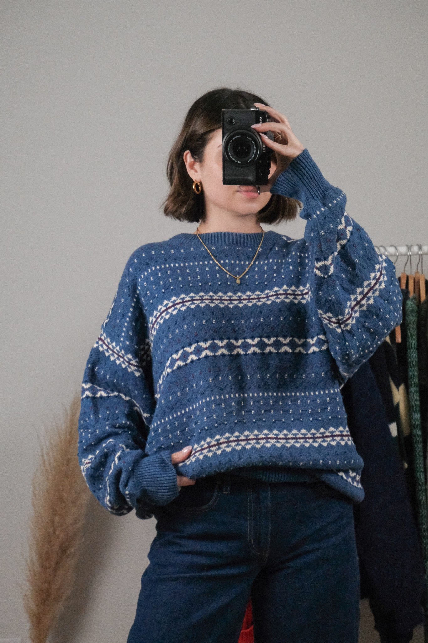 Made in USA x Vintage x Cotton Textured/Patterned Sweater (XL/XXL)