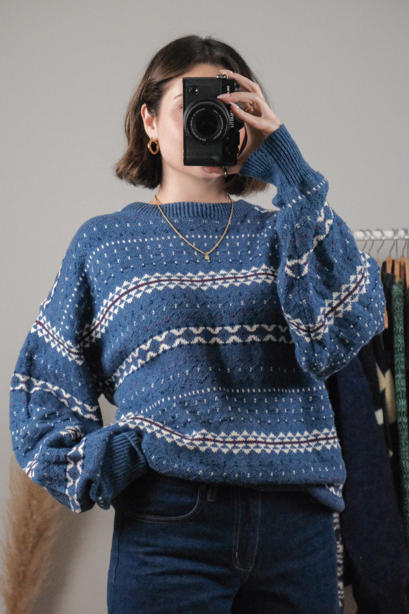 Made in USA x Vintage x Cotton Textured/Patterned Sweater (XL/XXL)