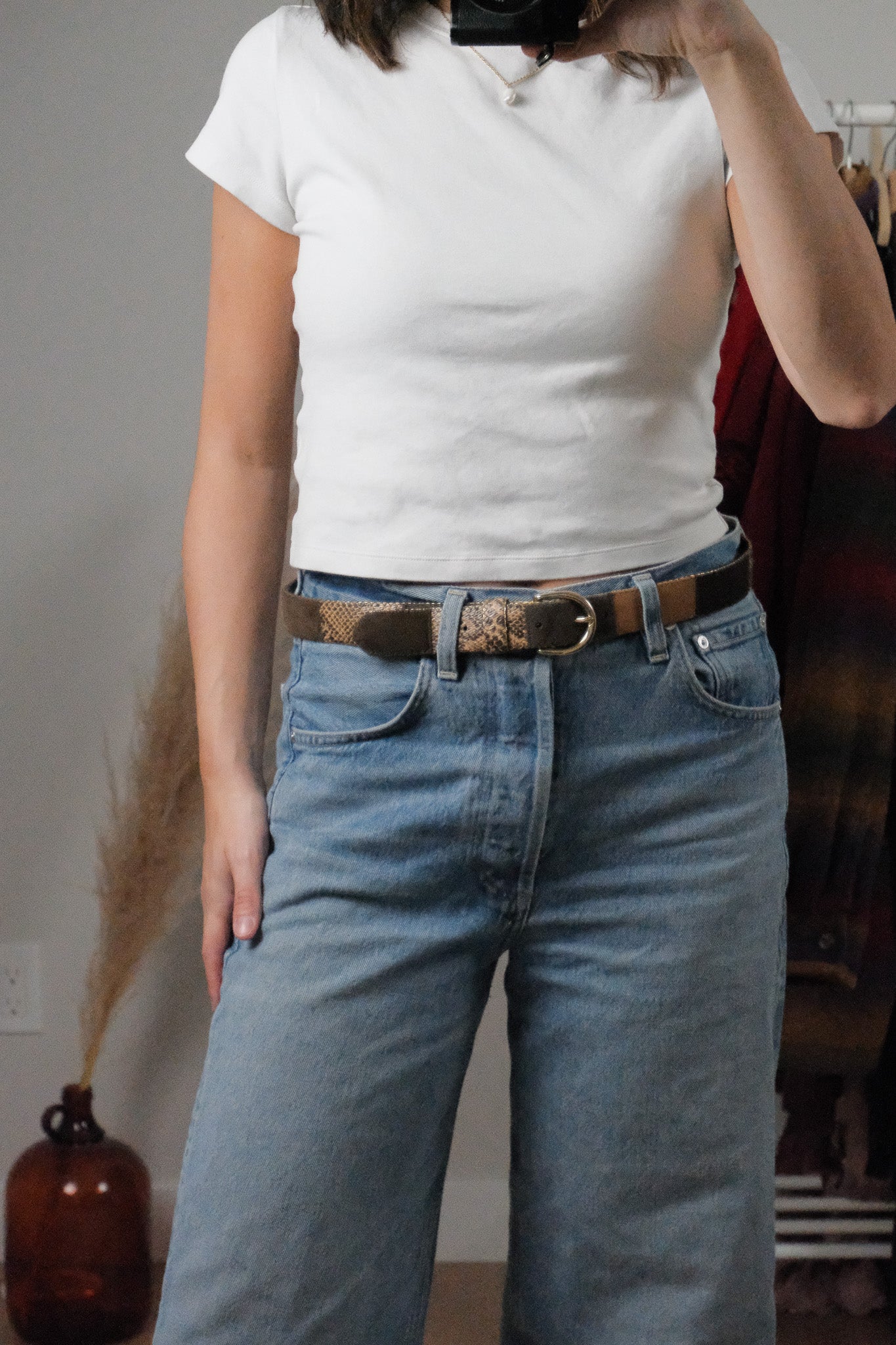 Made in Canada x Vintage x Leather Patchwork Belt (L)