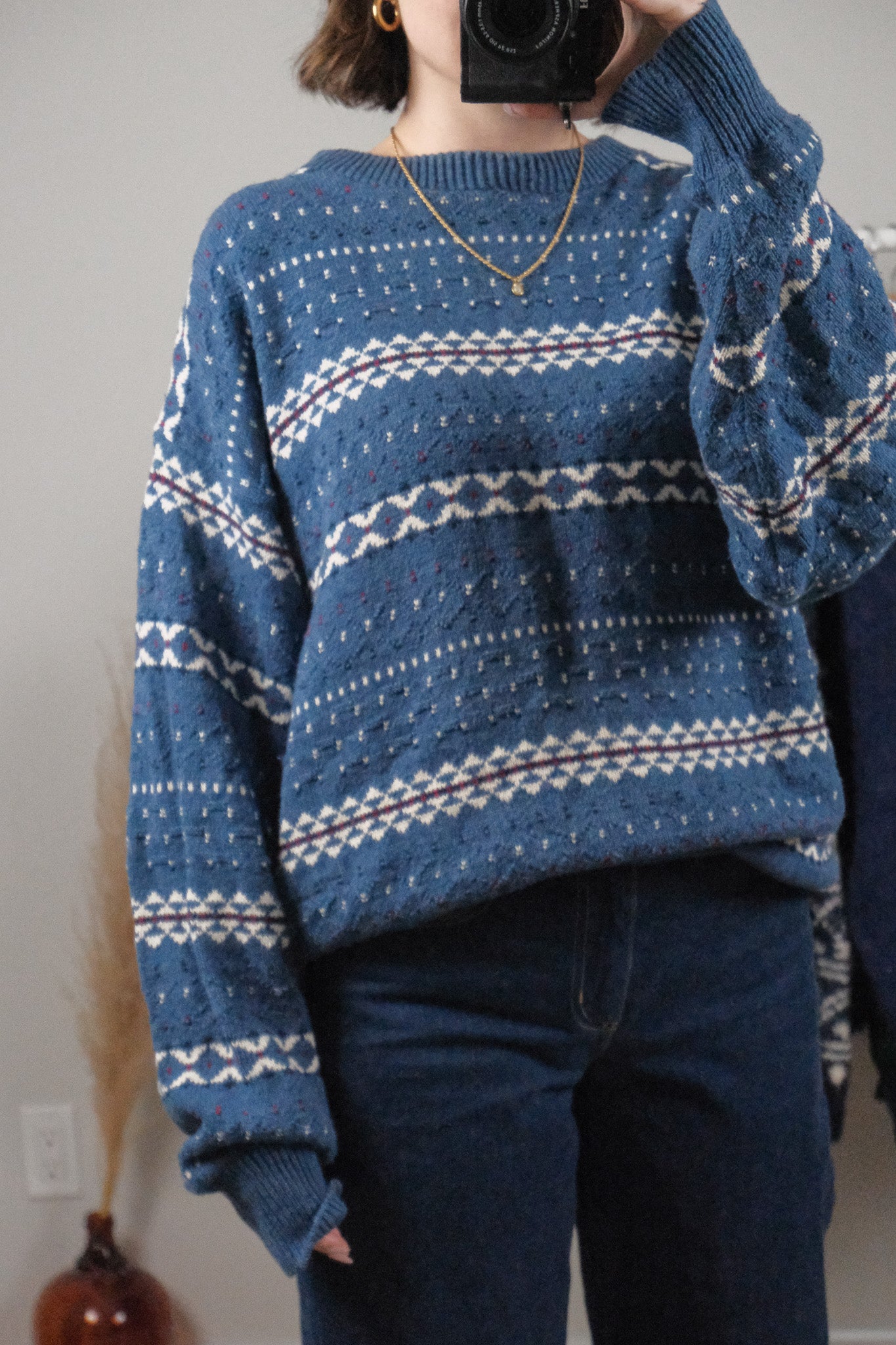 Made in USA x Vintage x Cotton Textured/Patterned Sweater (XL/XXL)