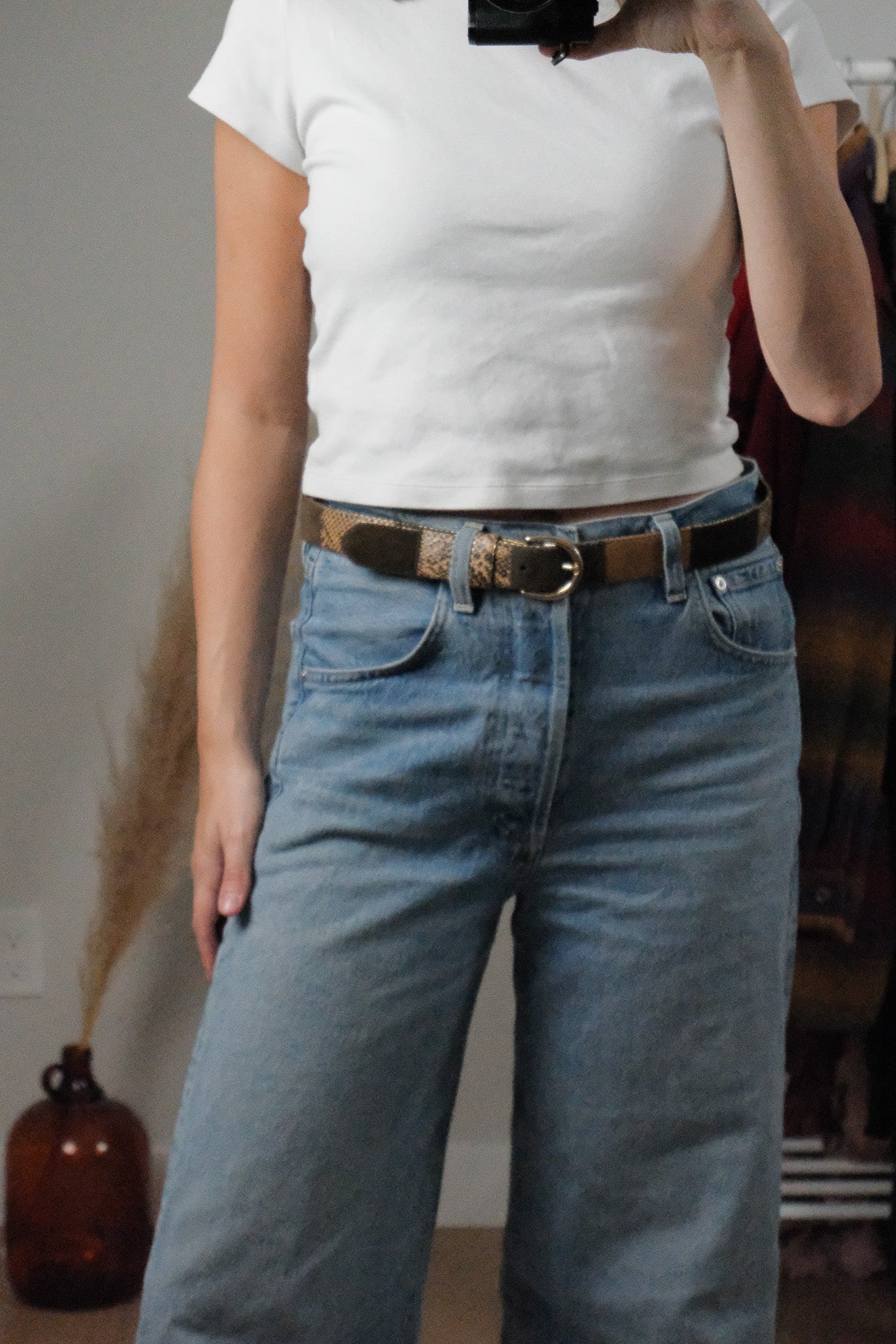 Made in Canada x Vintage x Leather Patchwork Belt (L)