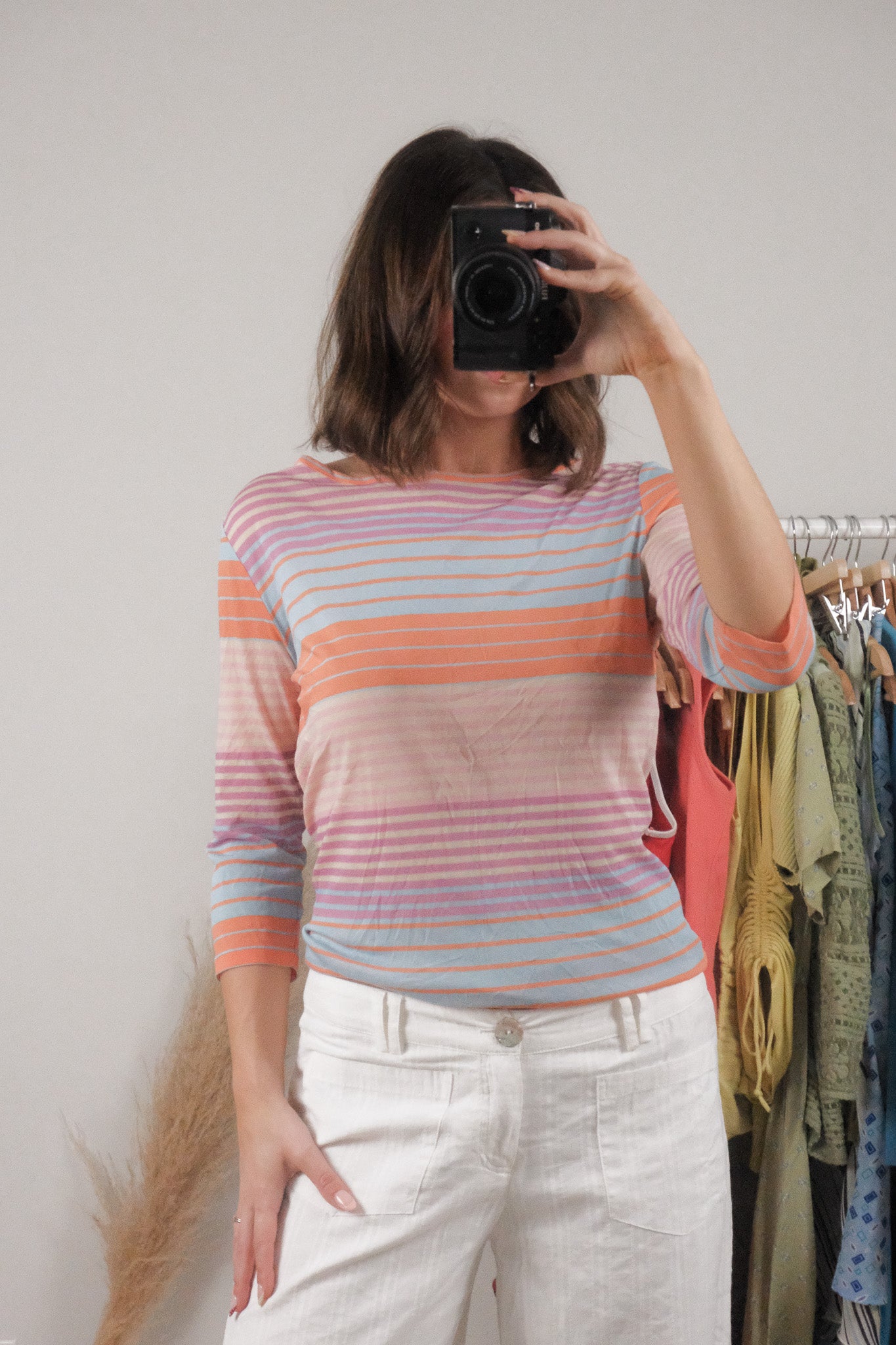 Vintage x Micromesh 3/4 Sleeve Top (L)