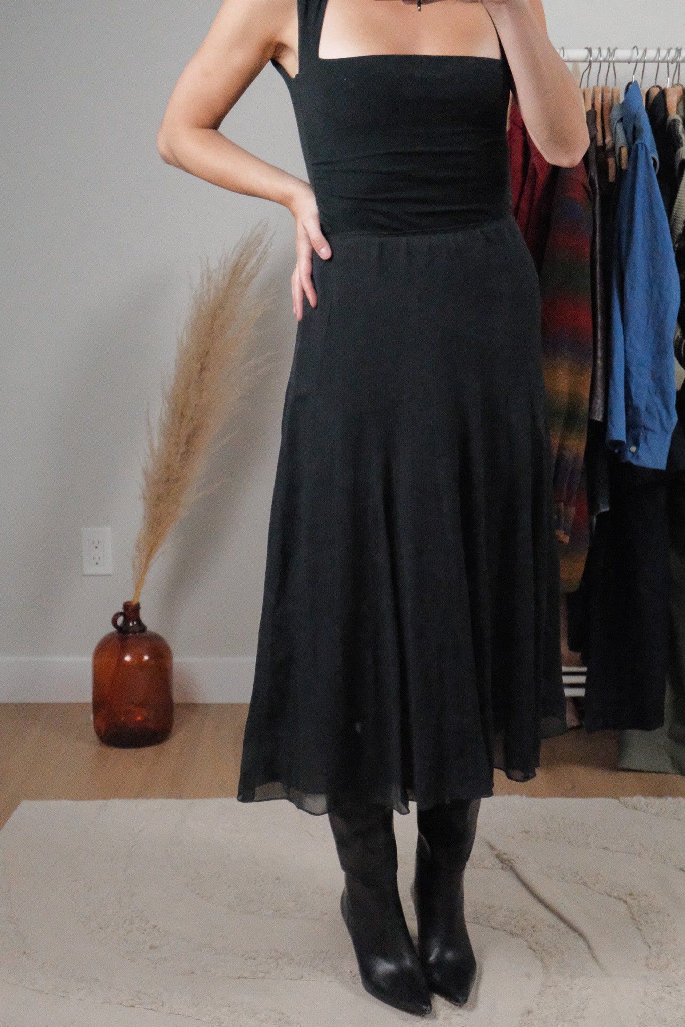 Vintage x Silk Maxi Skirt (S)