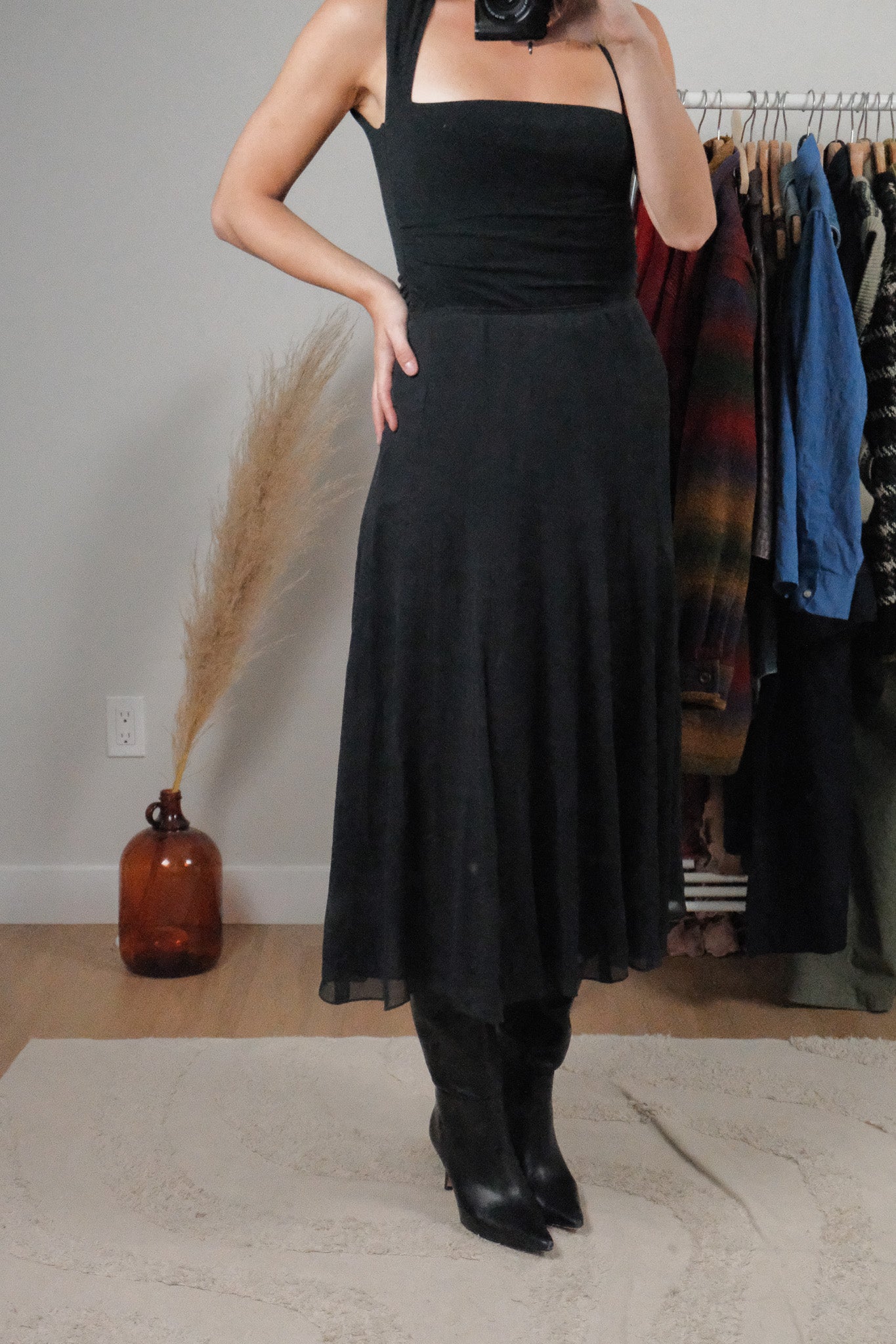 Vintage x Silk Maxi Skirt (S)