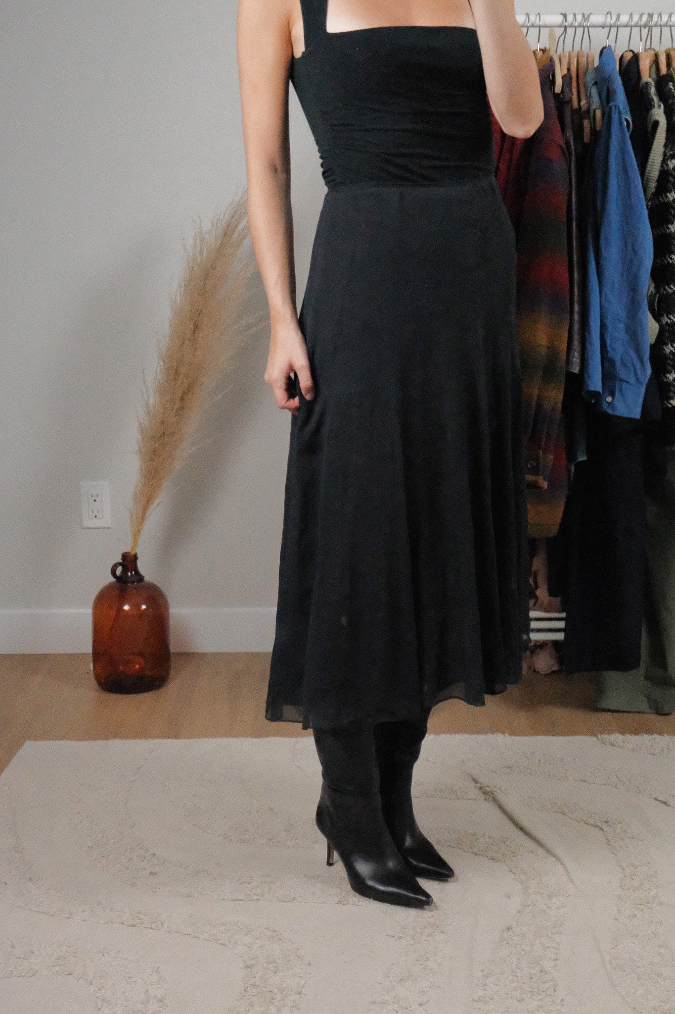 Vintage x Silk Maxi Skirt (S)
