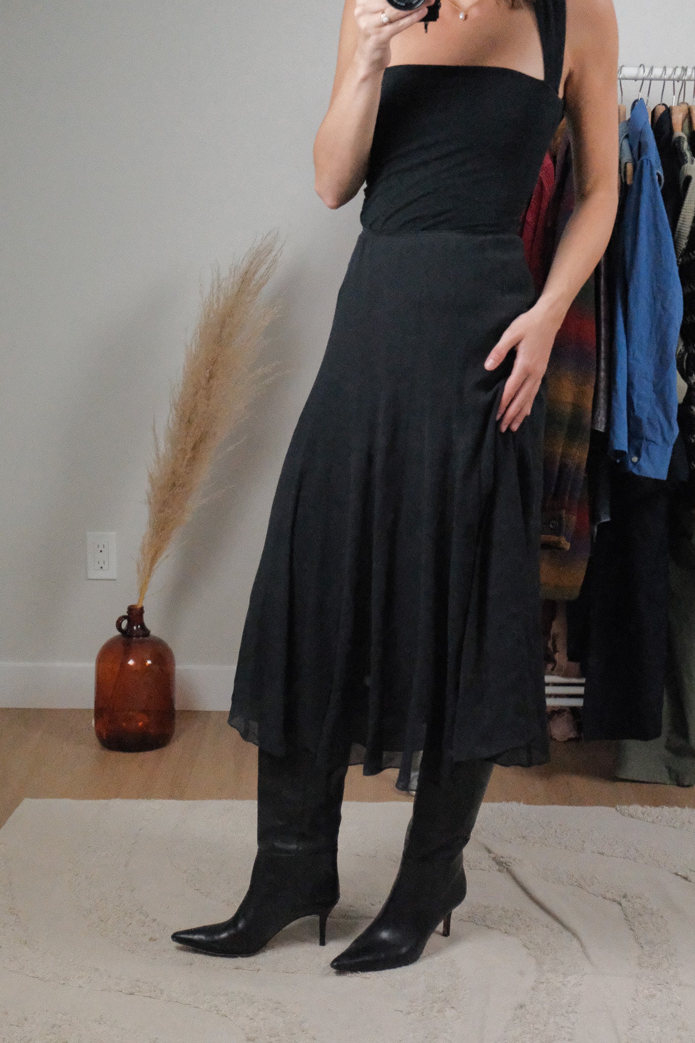 Vintage x Silk Maxi Skirt (S)