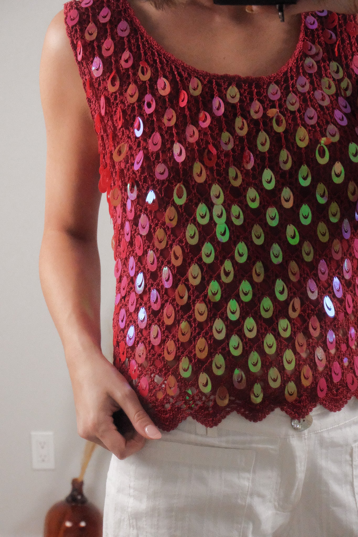 Vintage x Sequin Knit Tank (M)