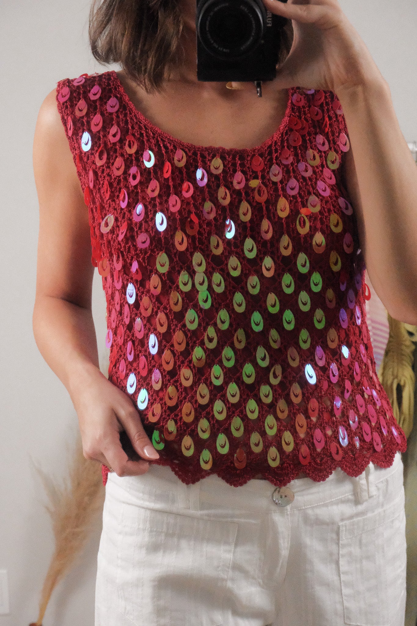 Vintage x Sequin Knit Tank (M)