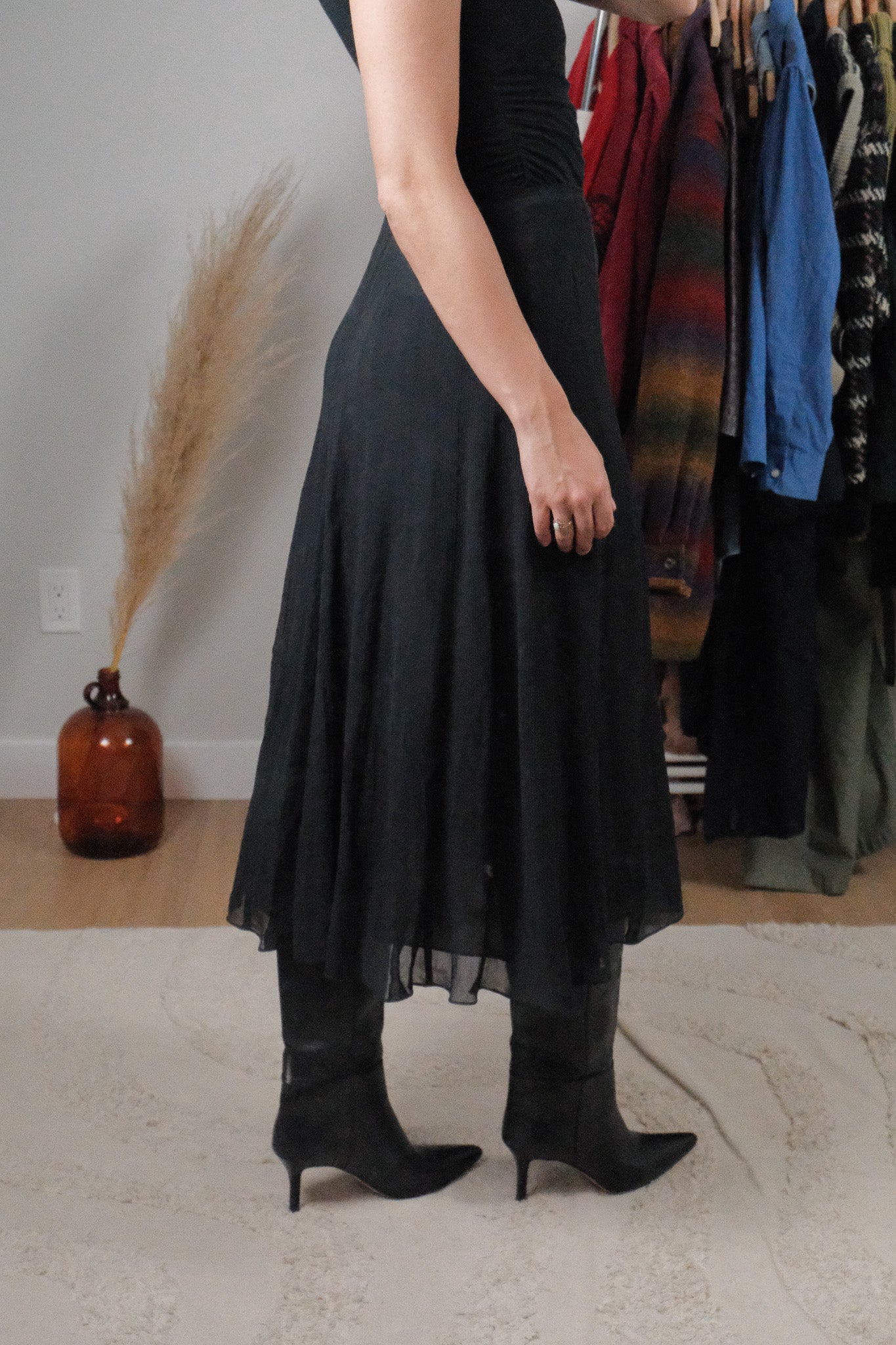 Vintage x Silk Maxi Skirt (S)