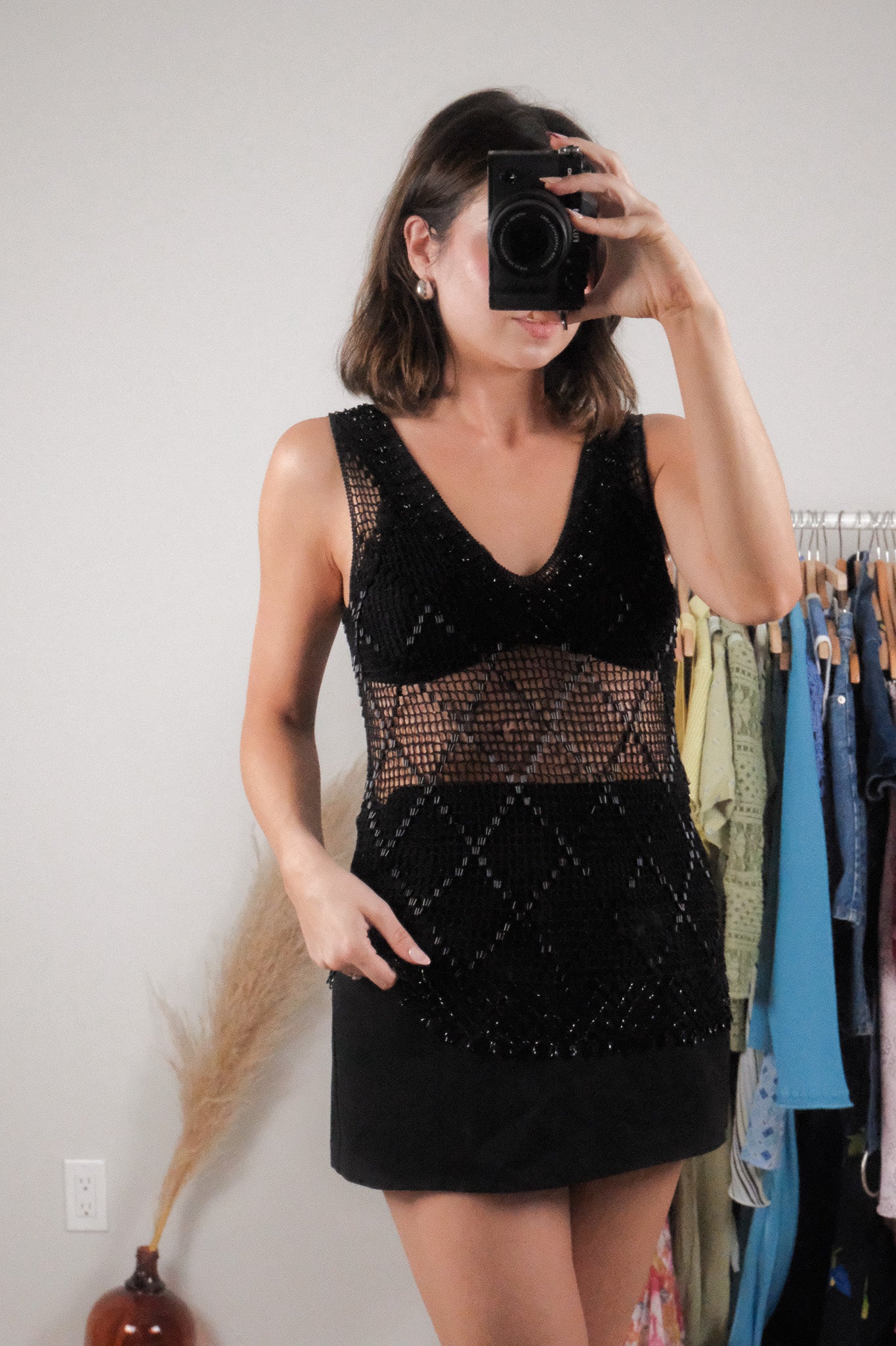 Vintage x Beaded Knit Sheer Top (S-L)