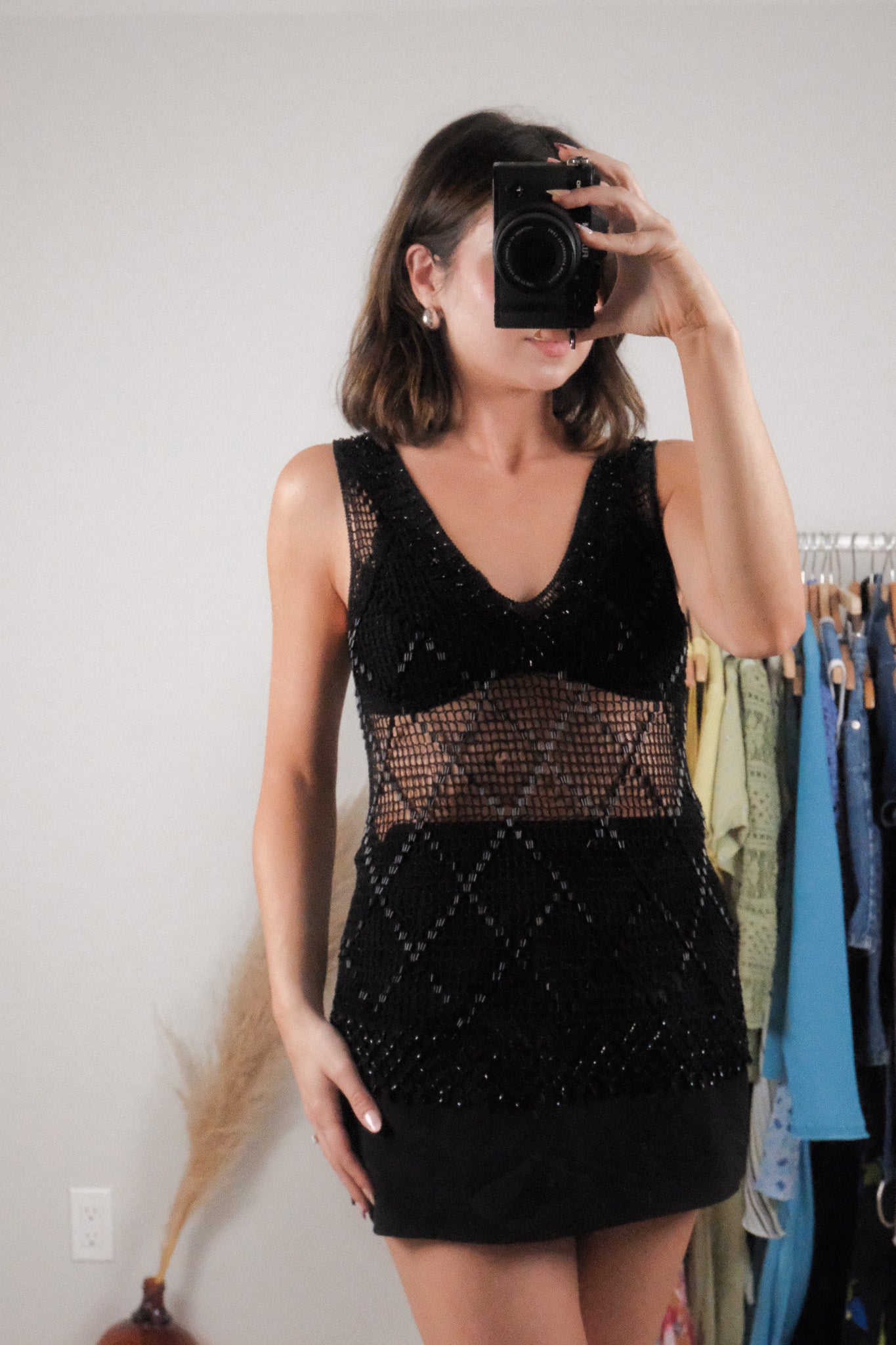 Vintage x Beaded Knit Sheer Top (S-L)