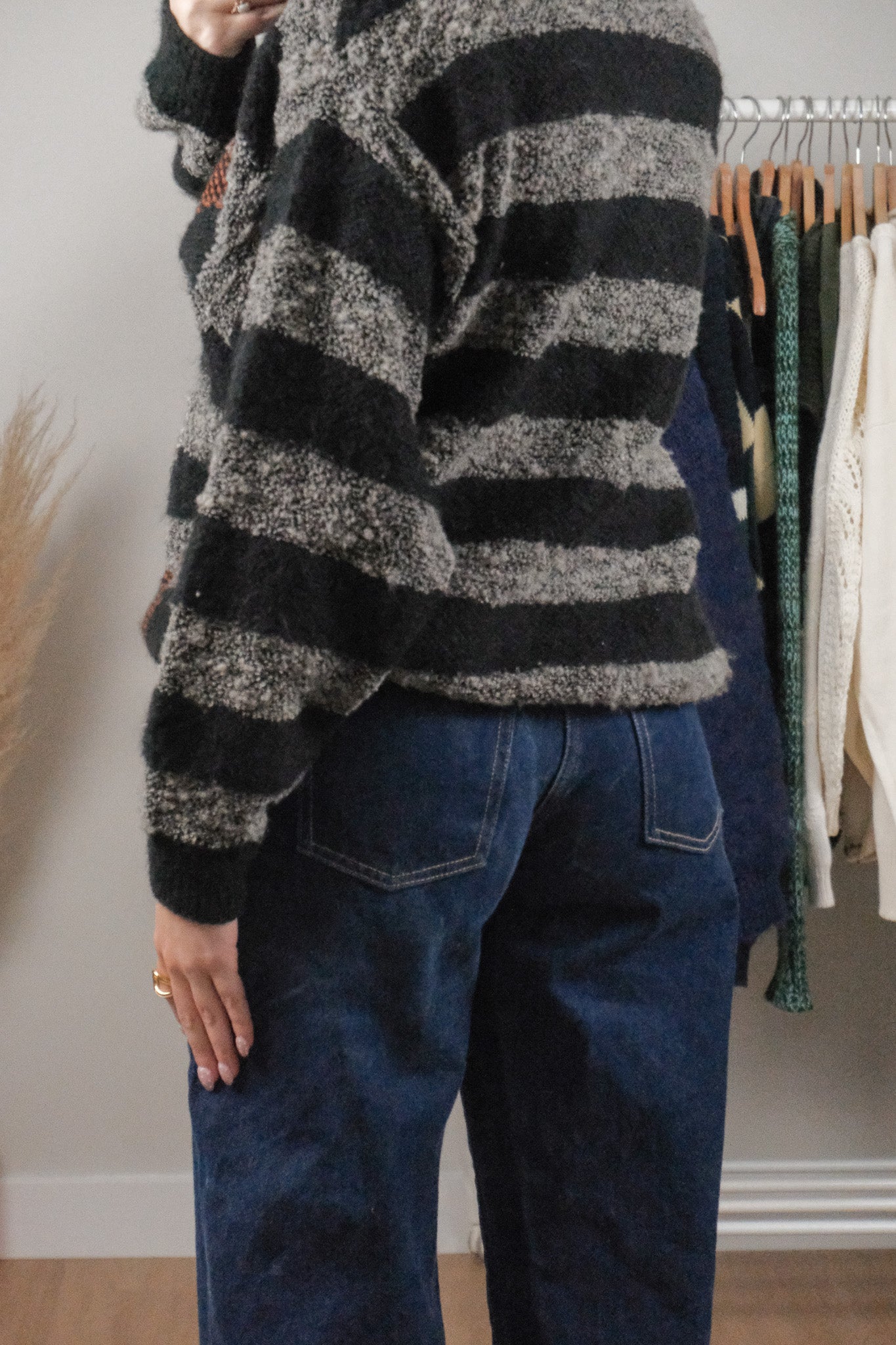 Made in Italy x Vintage x Wool/Mohair/Alpaca Blend Dots & Strips Knit (L)
