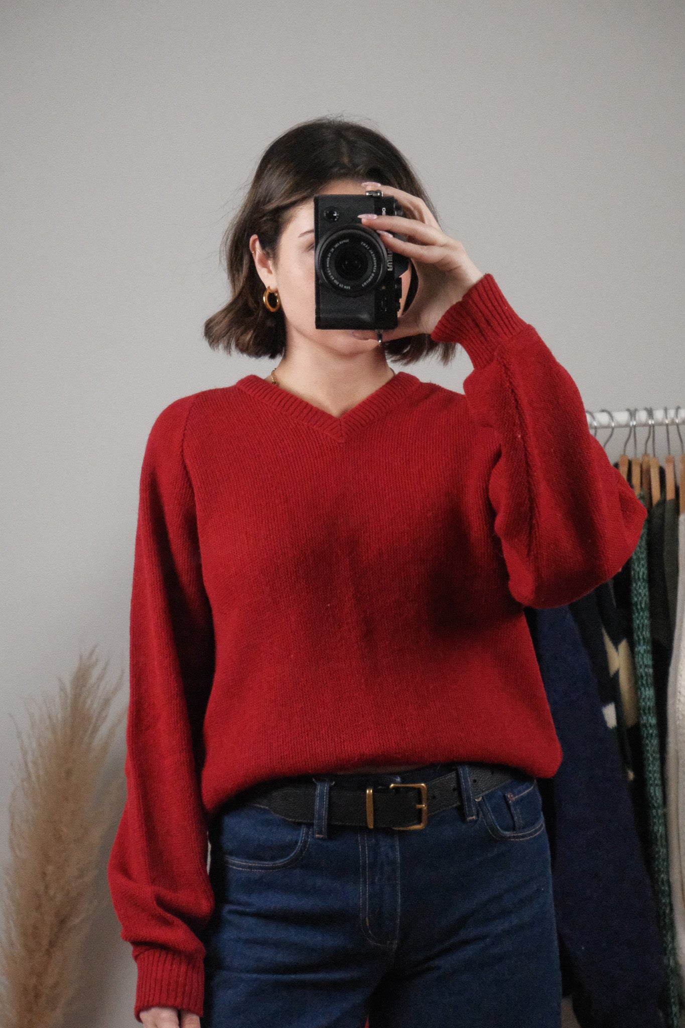 Made in Canada x Vintage x Wool Blend V-Neck (S/M)