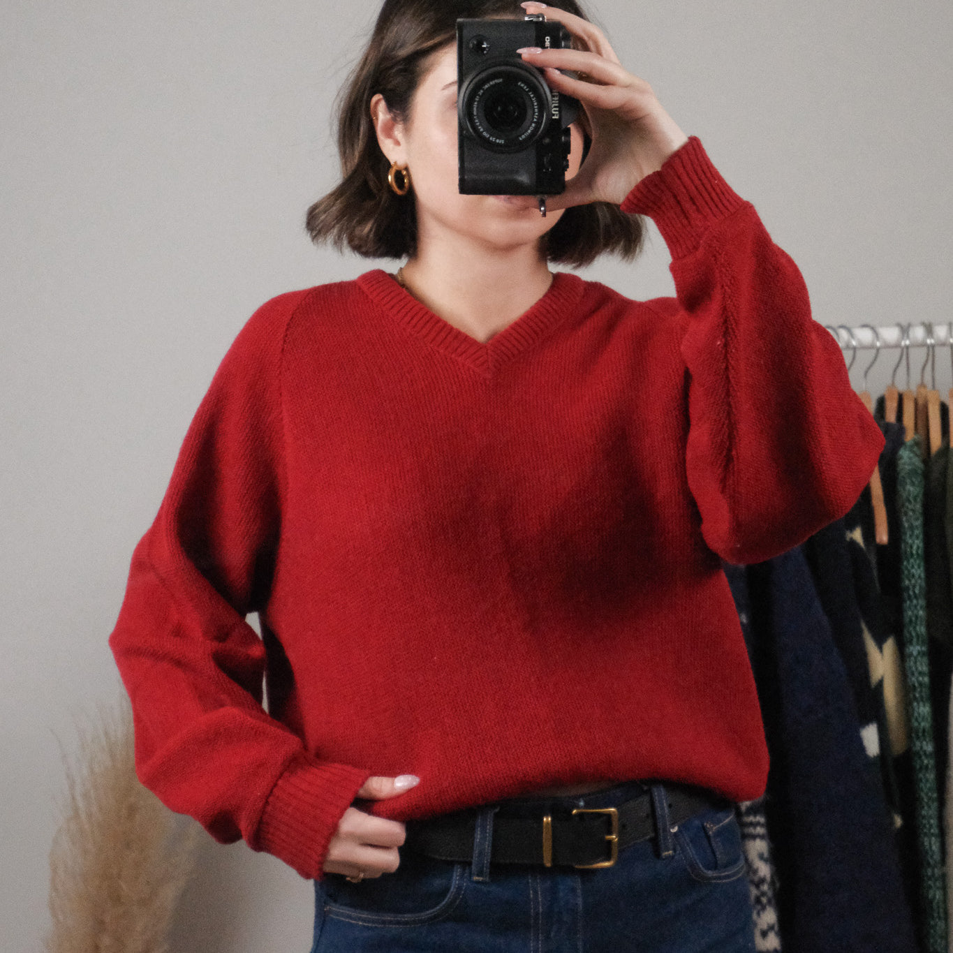 Made in Canada x Vintage x Wool Blend V-Neck (S/M)