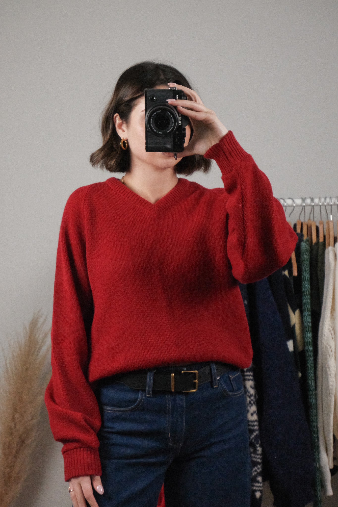 Made in Canada x Vintage x Wool Blend V-Neck (S/M)