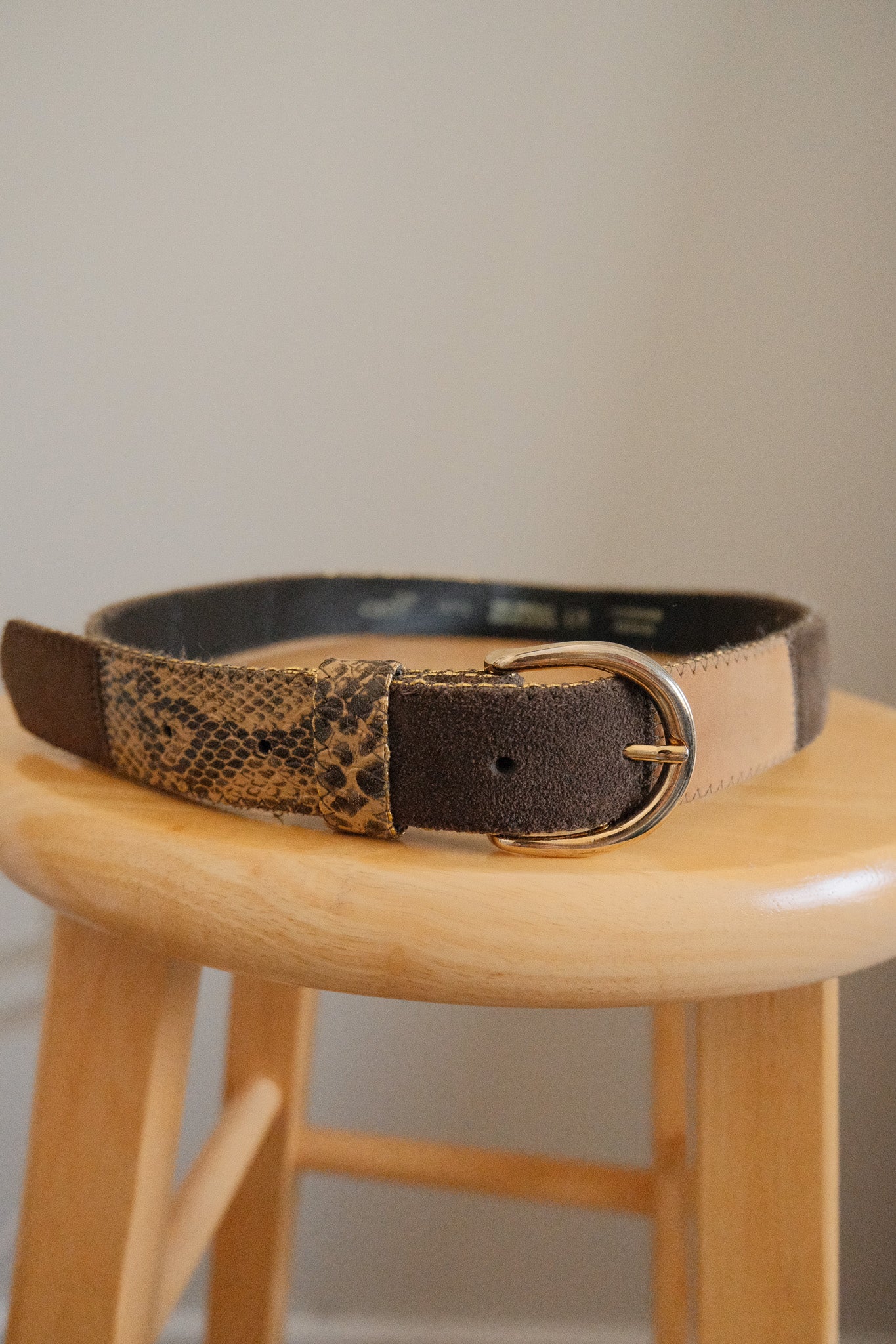 Made in Canada x Vintage x Leather Patchwork Belt (L)