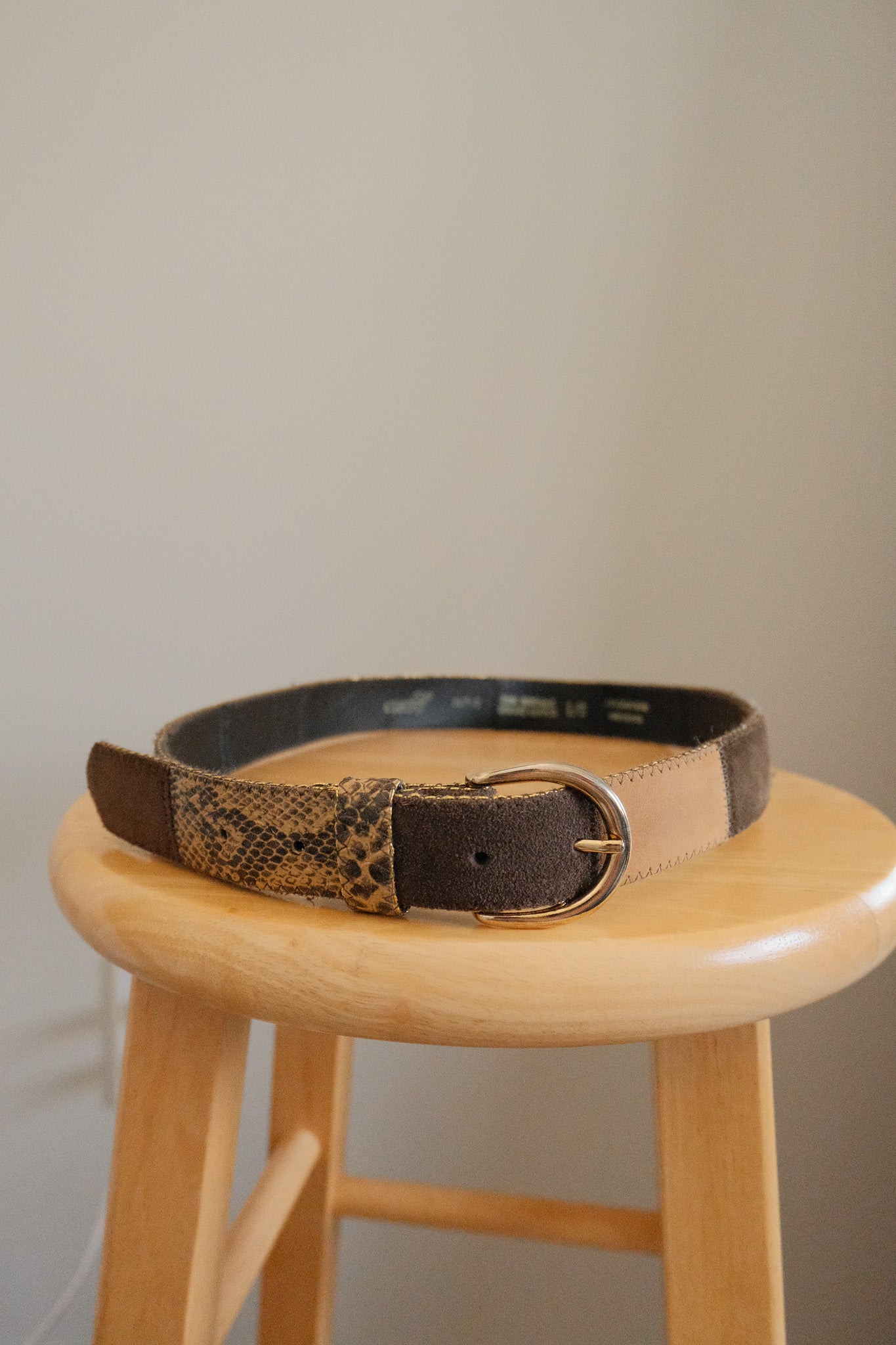 Made in Canada x Vintage x Leather Patchwork Belt (L)