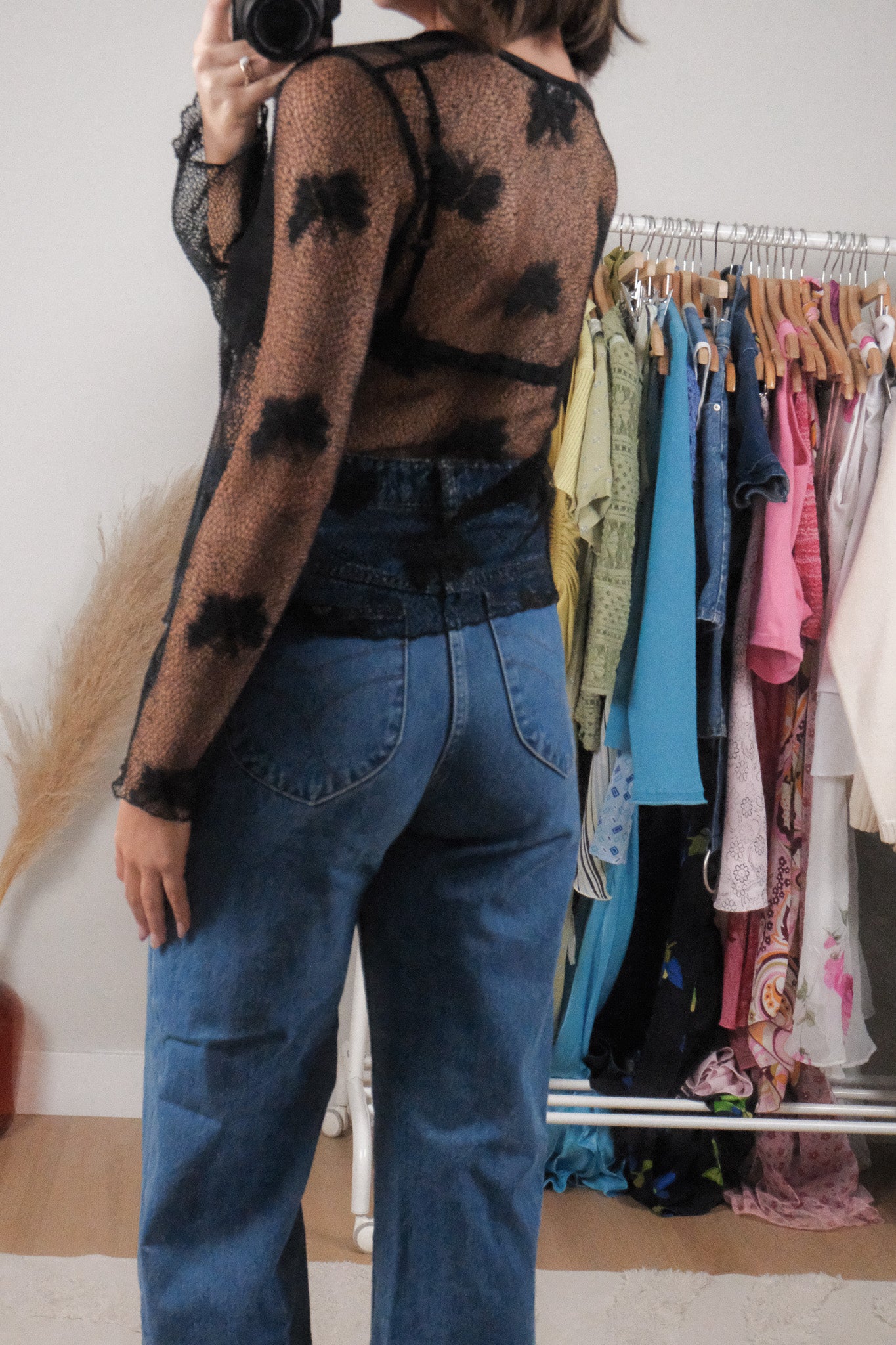 Vintage x Mesh/Butterfly Tie Cardigan (S-M)