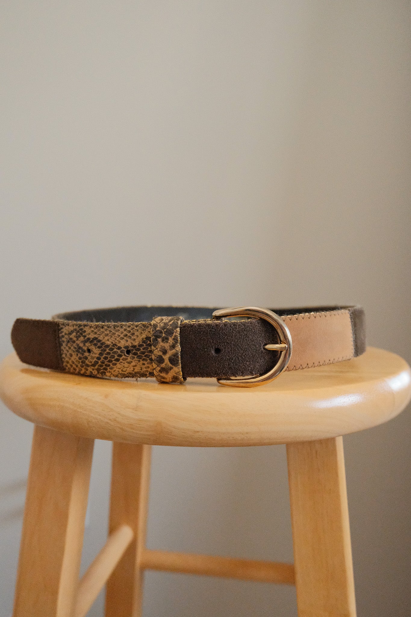 Made in Canada x Vintage x Leather Patchwork Belt (L)