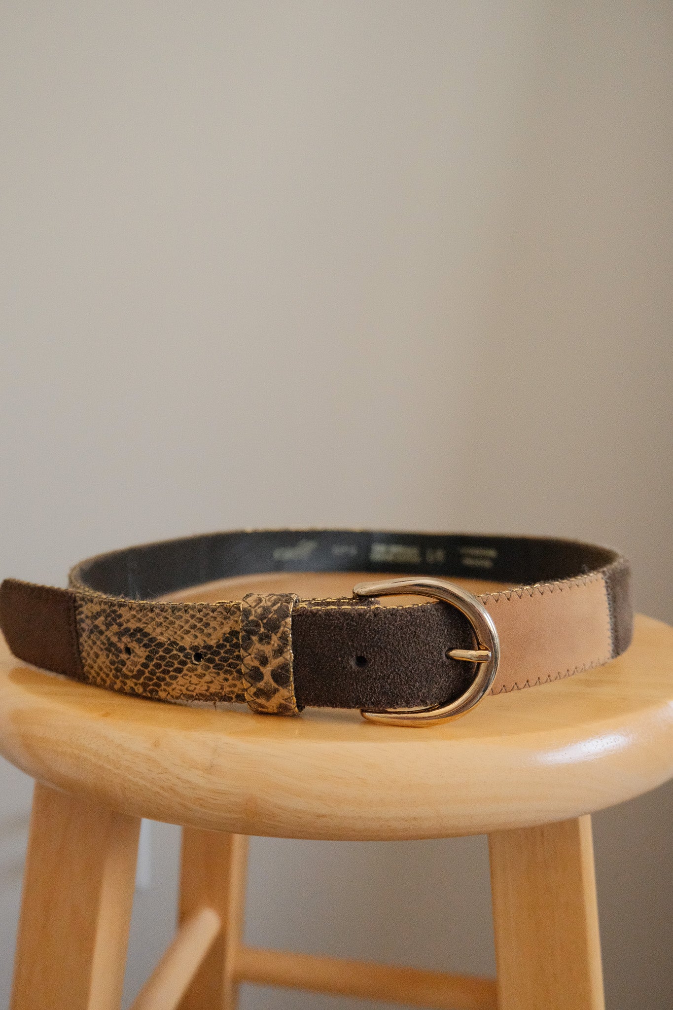 Made in Canada x Vintage x Leather Patchwork Belt (L)