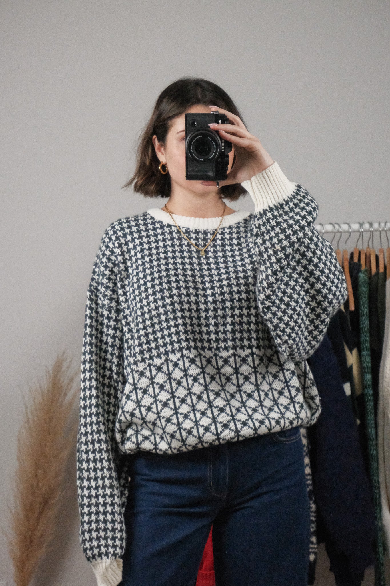 Made in Korea x Vintage x Patterned Sweater (M/L)