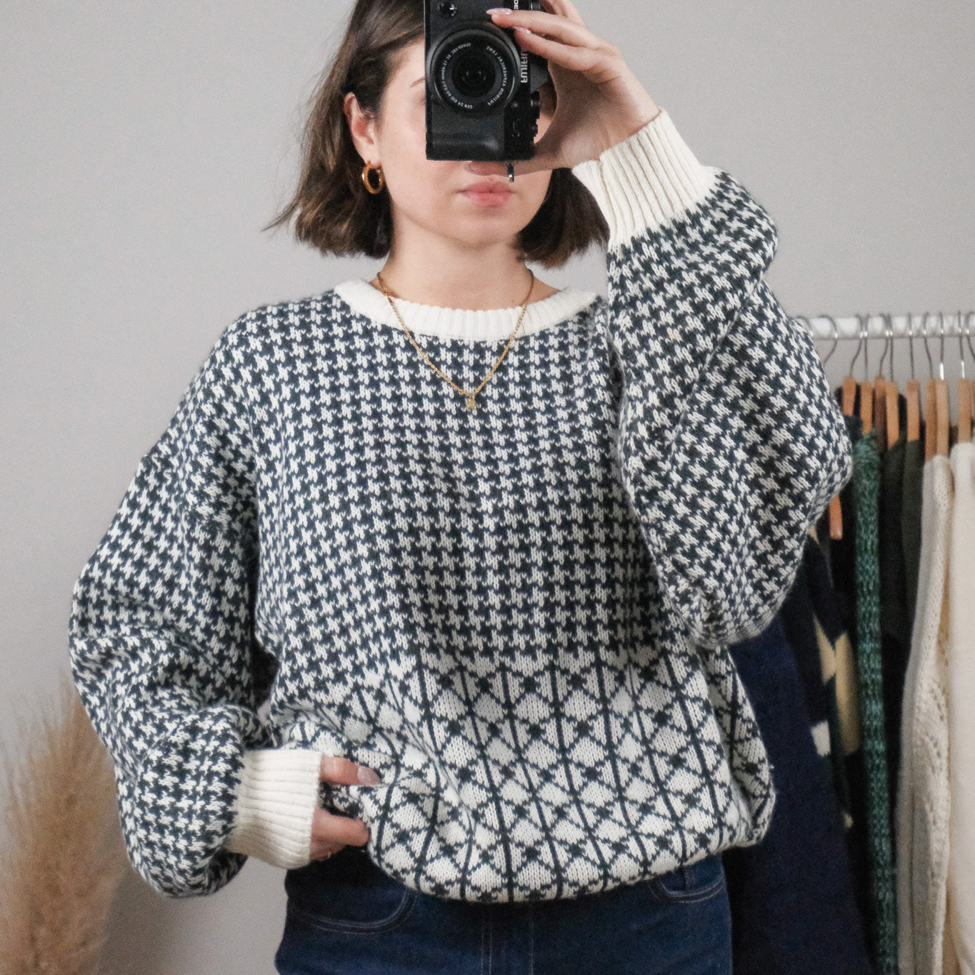 Made in Korea x Vintage x Patterned Sweater (M/L)