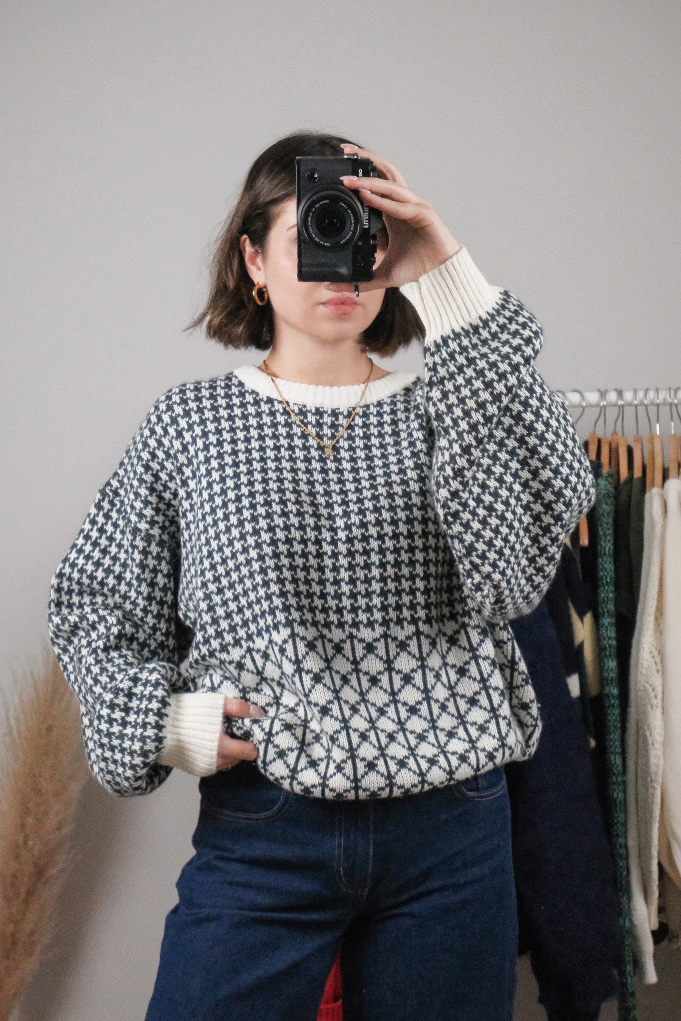 Made in Korea x Vintage x Patterned Sweater (M/L)