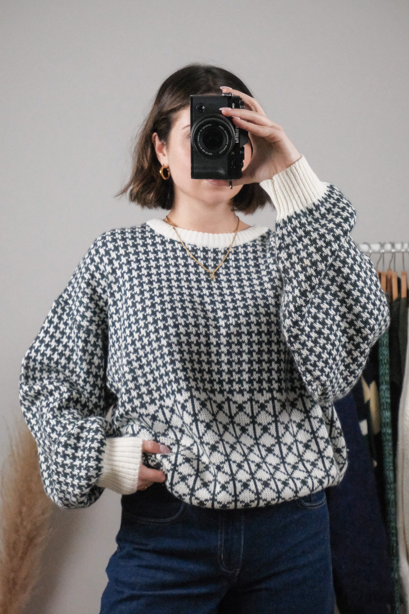 Made in Korea x Vintage x Patterned Sweater (M/L)