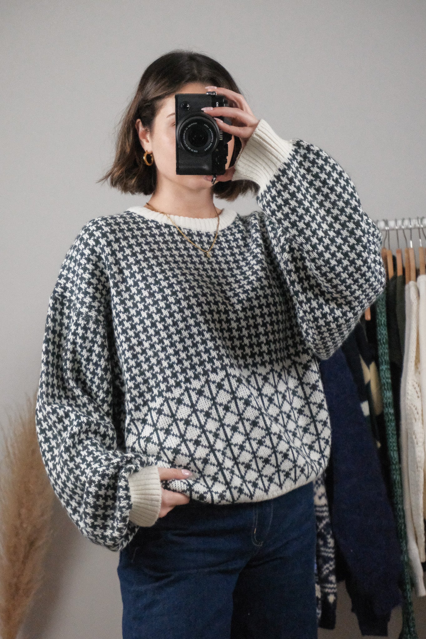 Made in Korea x Vintage x Patterned Sweater (M/L)