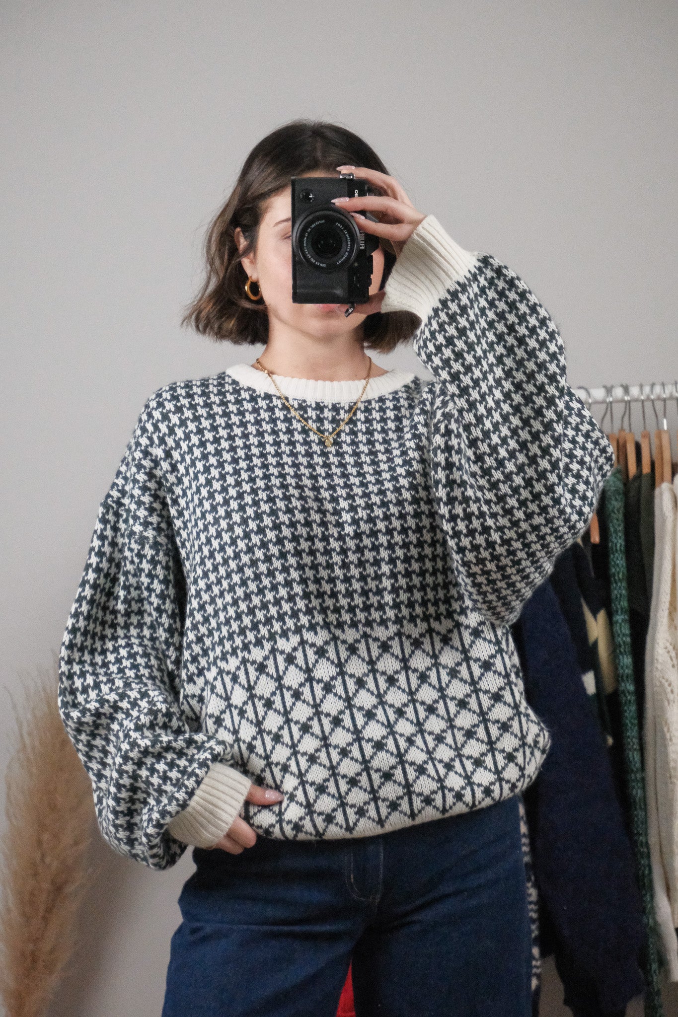 Made in Korea x Vintage x Patterned Sweater (M/L)