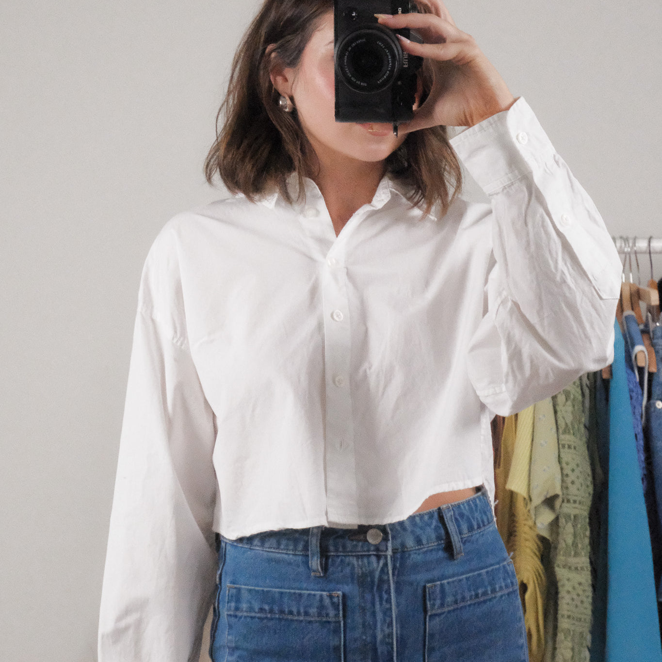 Aritzia x Cotton Cropped Blouse (M)