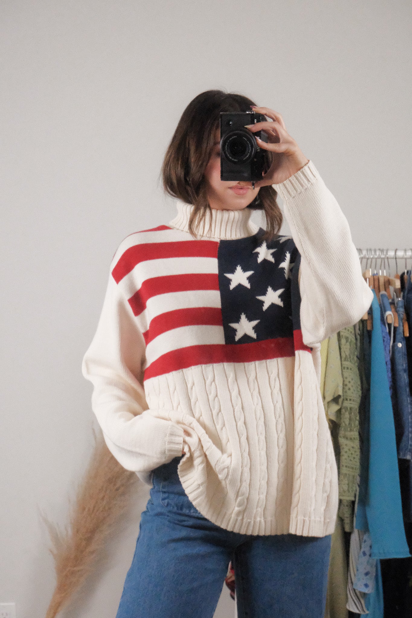 Made in Canada x Vintage x American Flag Chunky Turtleneck (S-XL)