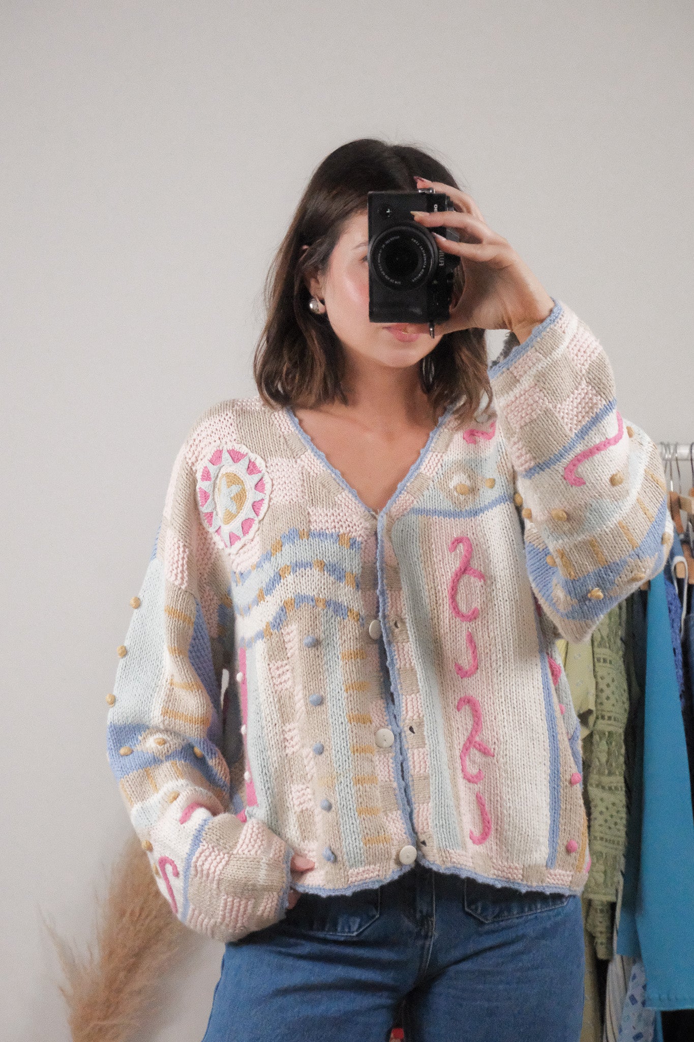 Vintage x Cotton/Ramie Textured Cardigan (M)