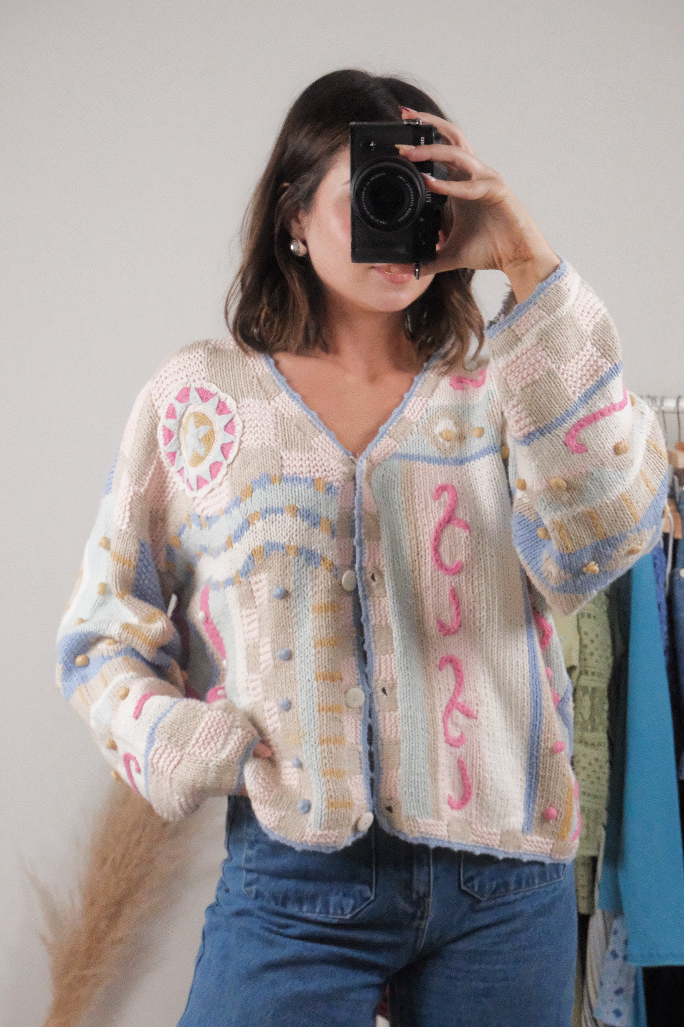 Vintage x Cotton/Ramie Textured Cardigan (M)