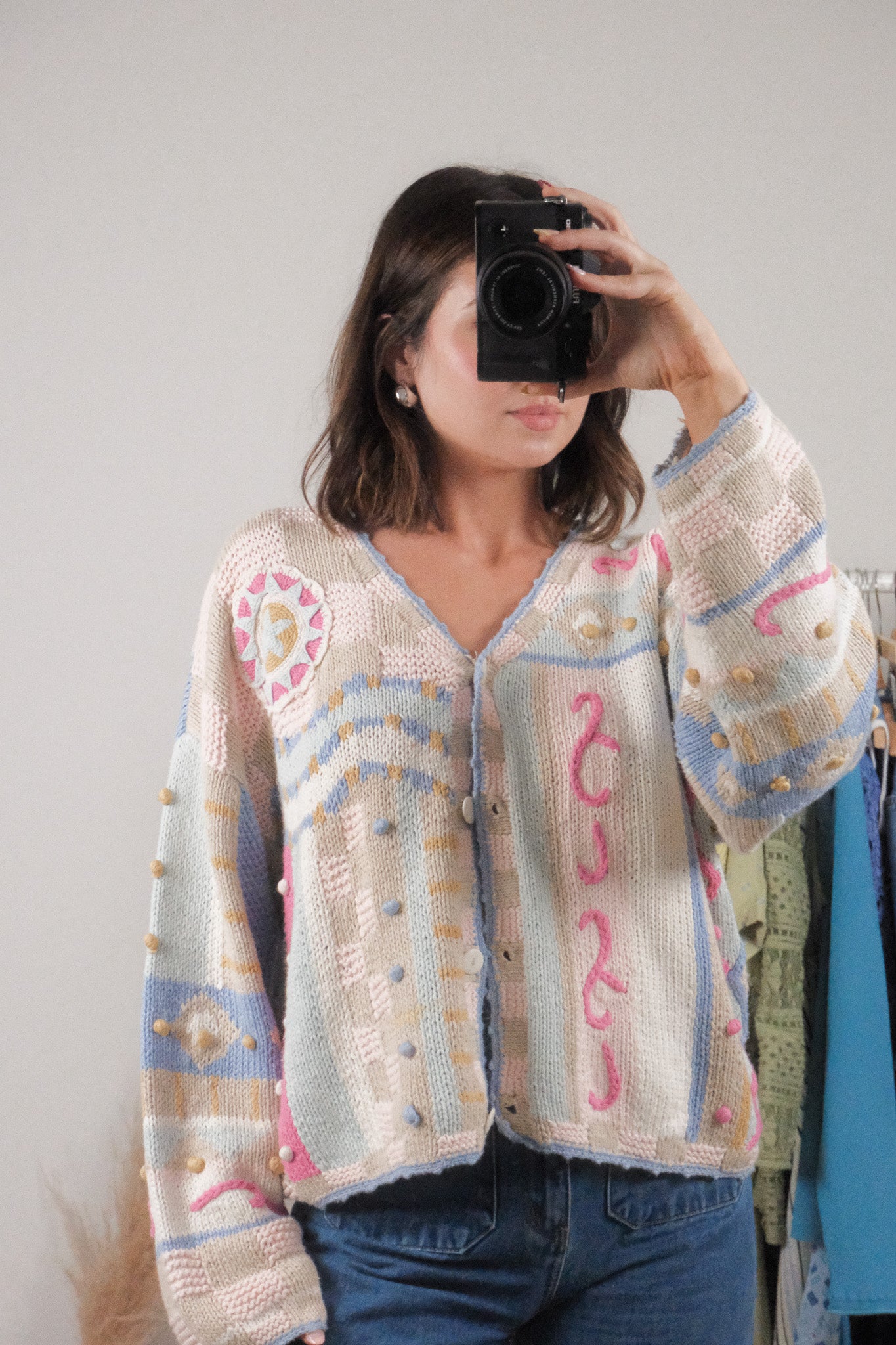 Vintage x Cotton/Ramie Textured Cardigan (M)