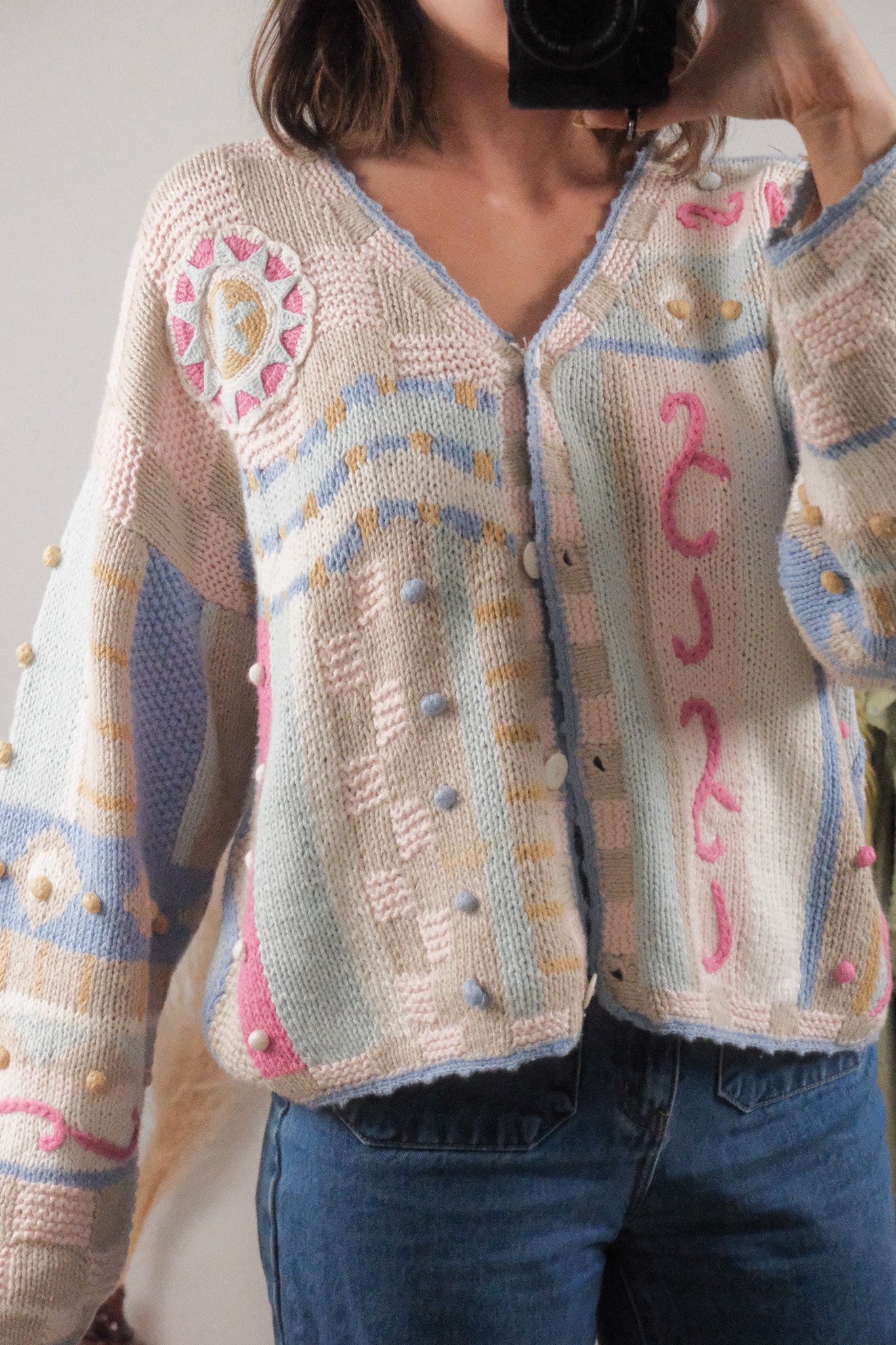 Vintage x Cotton/Ramie Textured Cardigan (M)