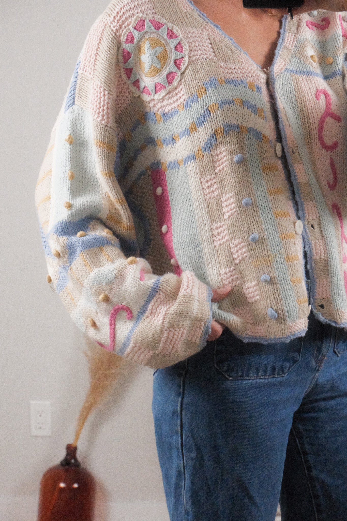 Vintage x Cotton/Ramie Textured Cardigan (M)