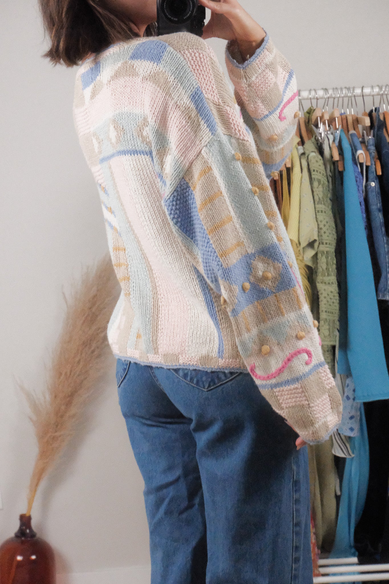 Vintage x Cotton/Ramie Textured Cardigan (M)