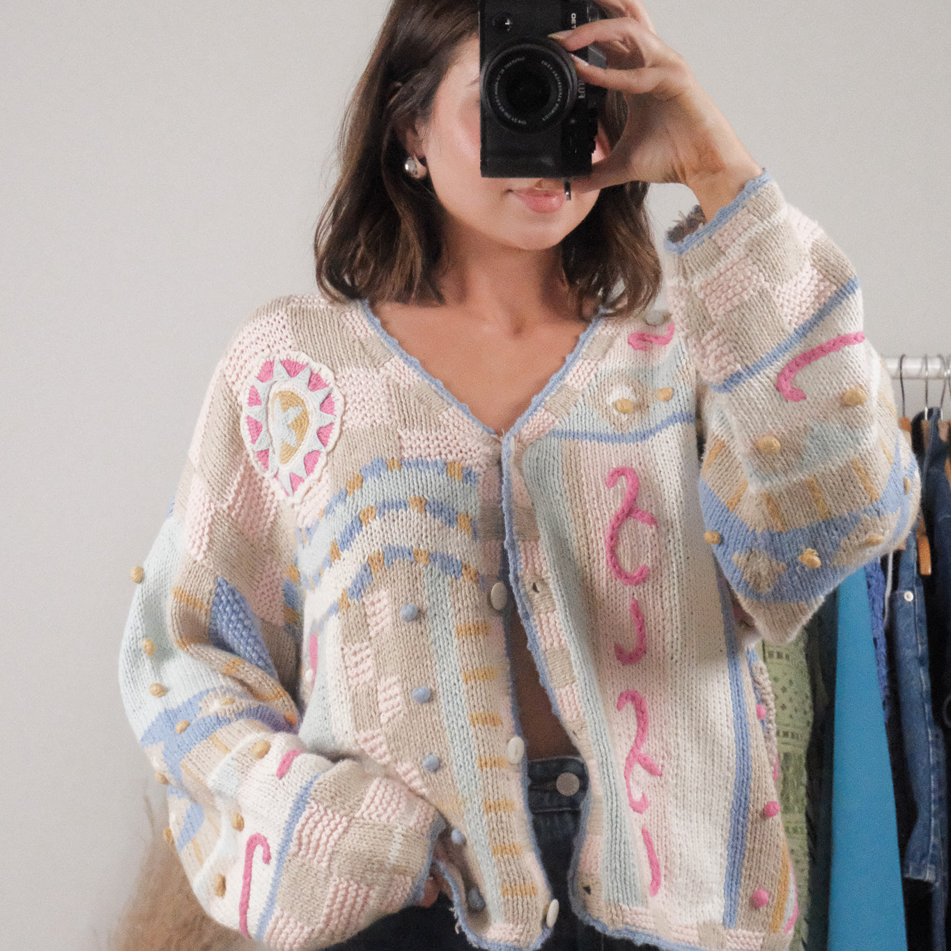 Vintage x Cotton/Ramie Textured Cardigan (M)