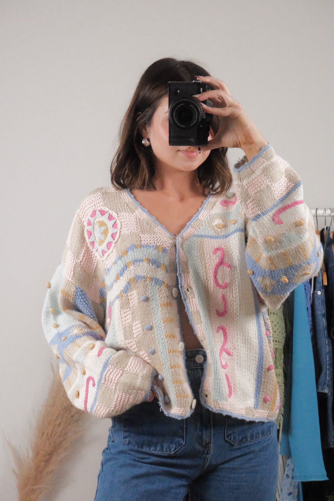 Vintage x Cotton/Ramie Textured Cardigan (M)