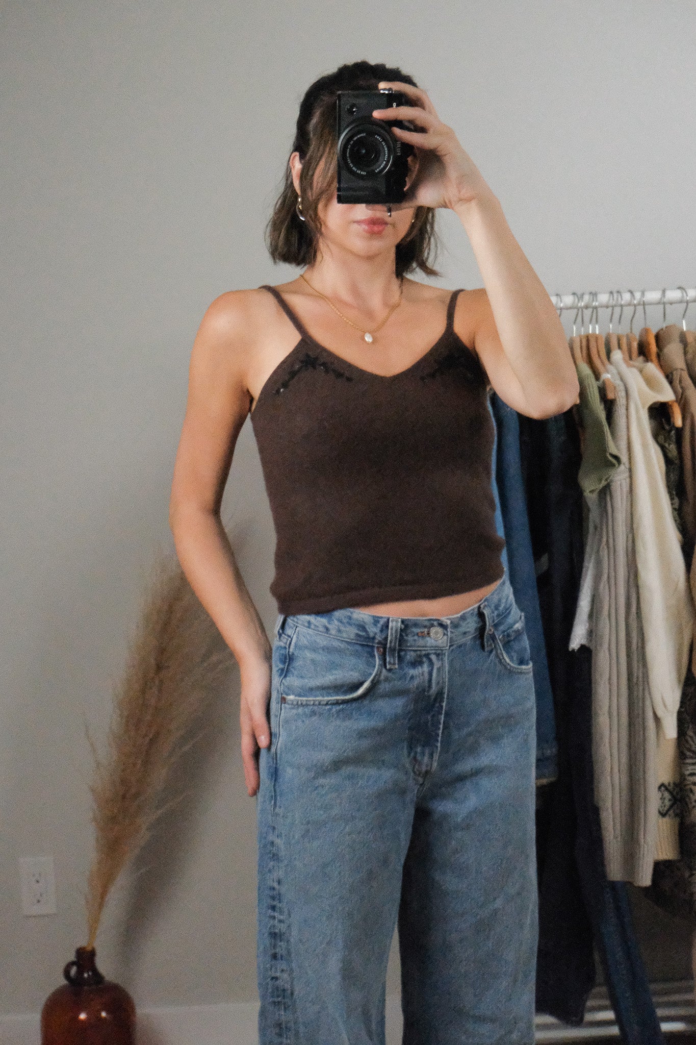 Vintage x 100% Cashmere Sequence Cropped Tank (S/M)
