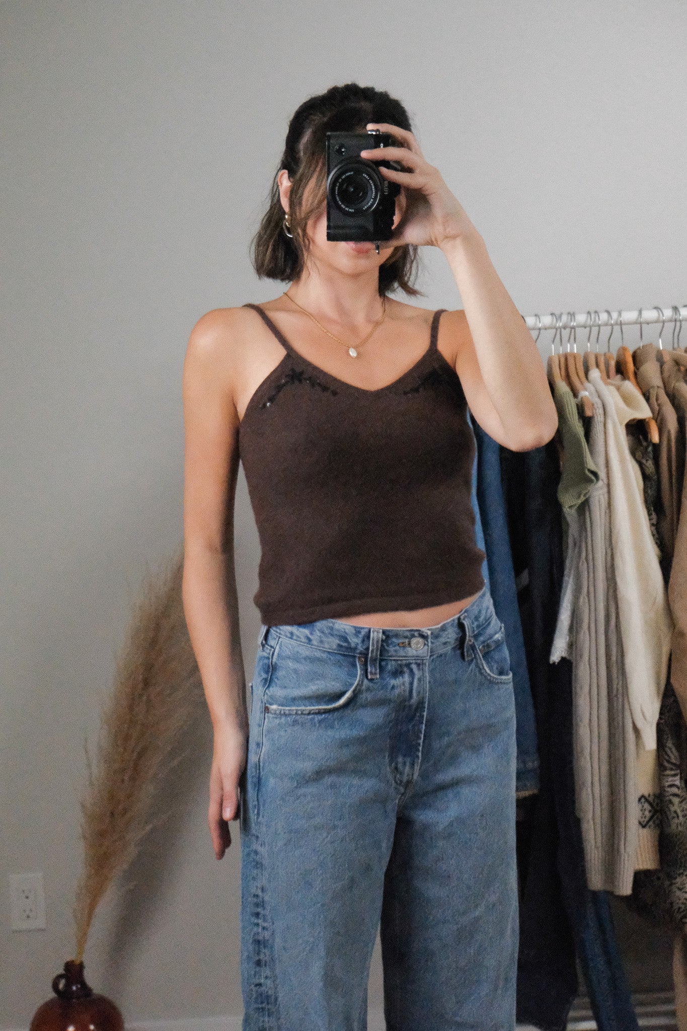 Vintage x 100% Cashmere Sequence Cropped Tank (S/M)