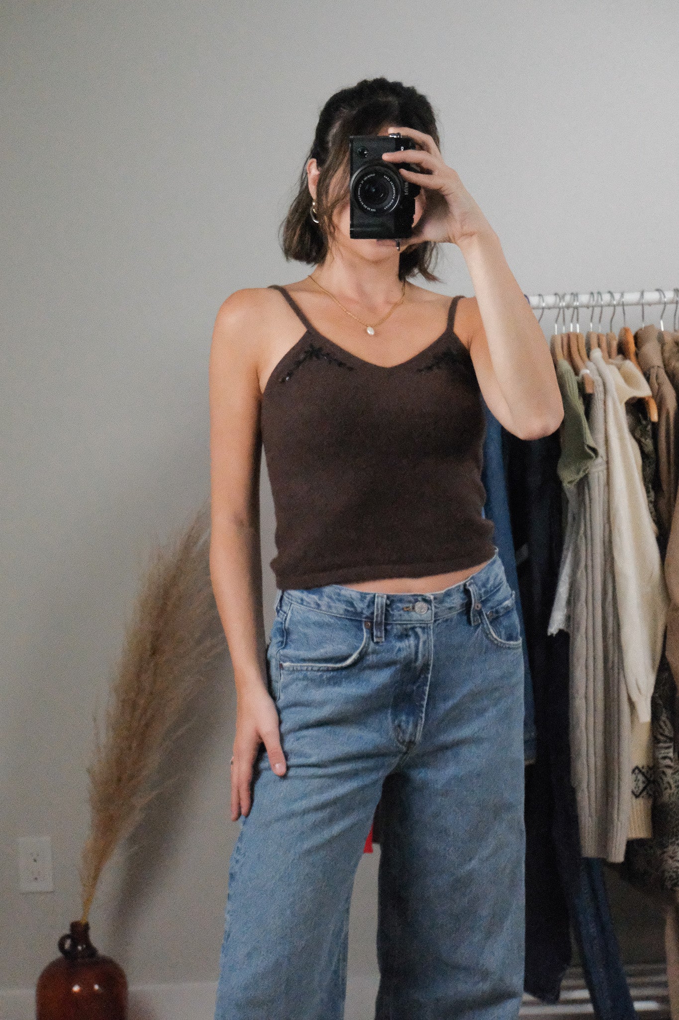 Vintage x 100% Cashmere Sequence Cropped Tank (S/M)