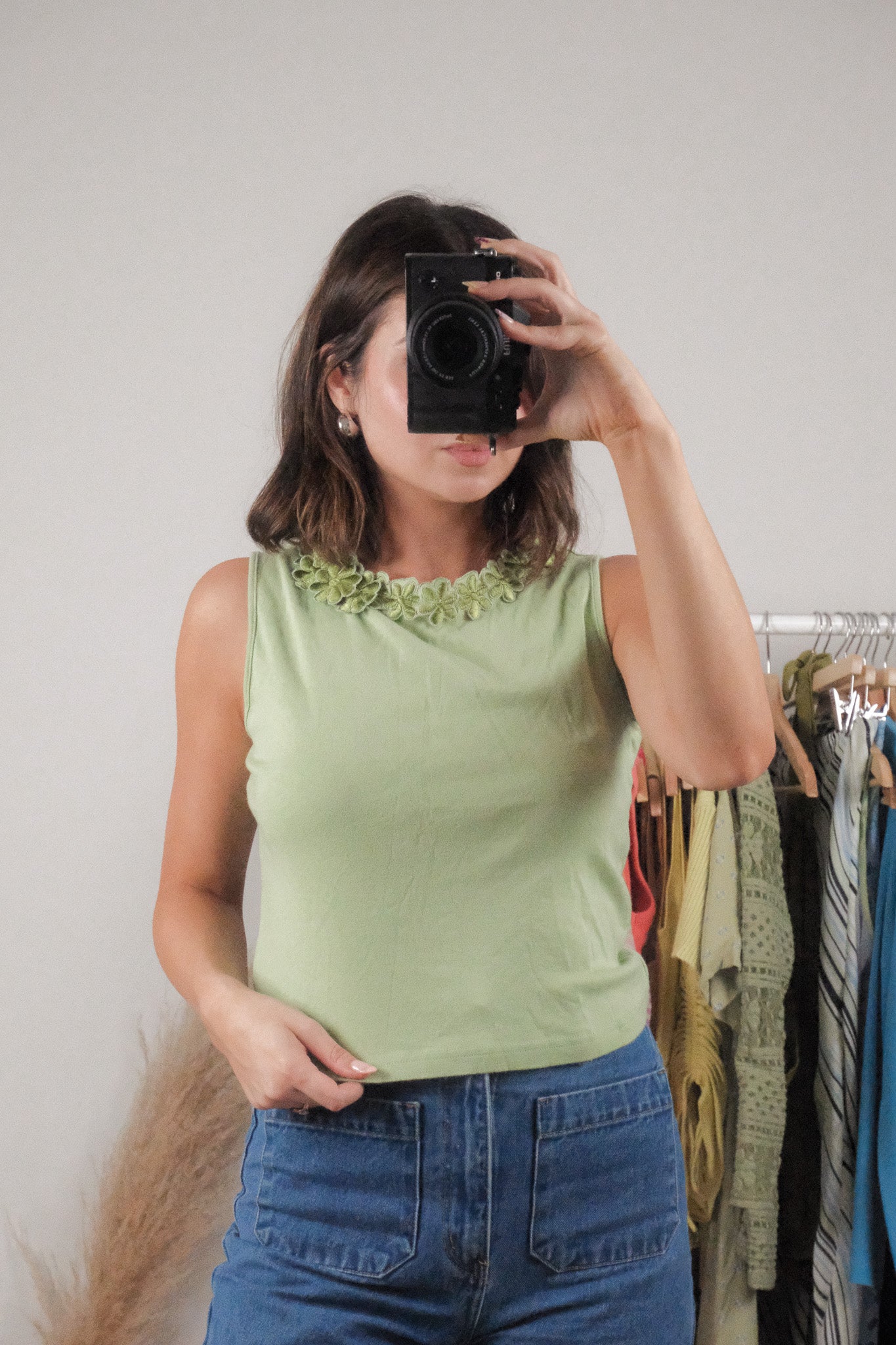 Vintage x Cotton Flower Trim Tank (S)