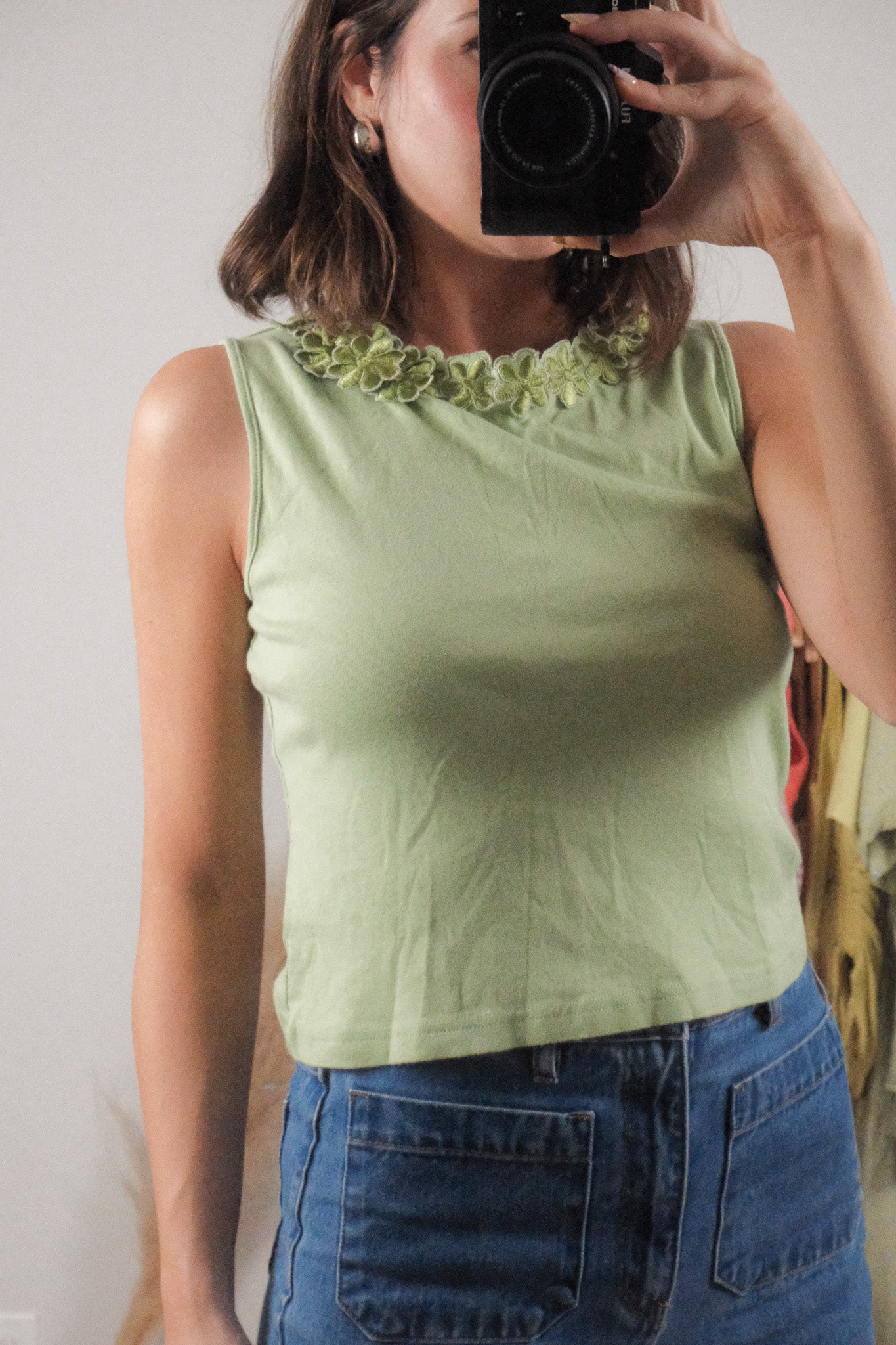 Vintage x Cotton Flower Trim Tank (S)