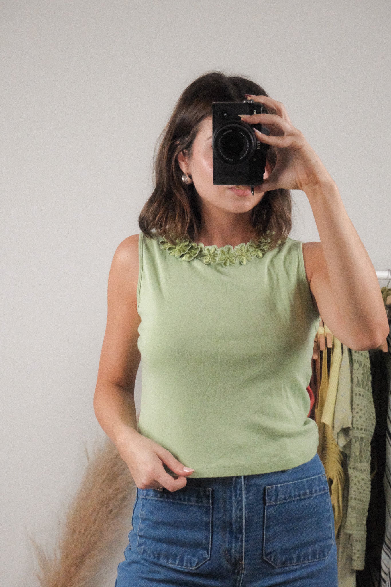 Vintage x Cotton Flower Trim Tank (S)