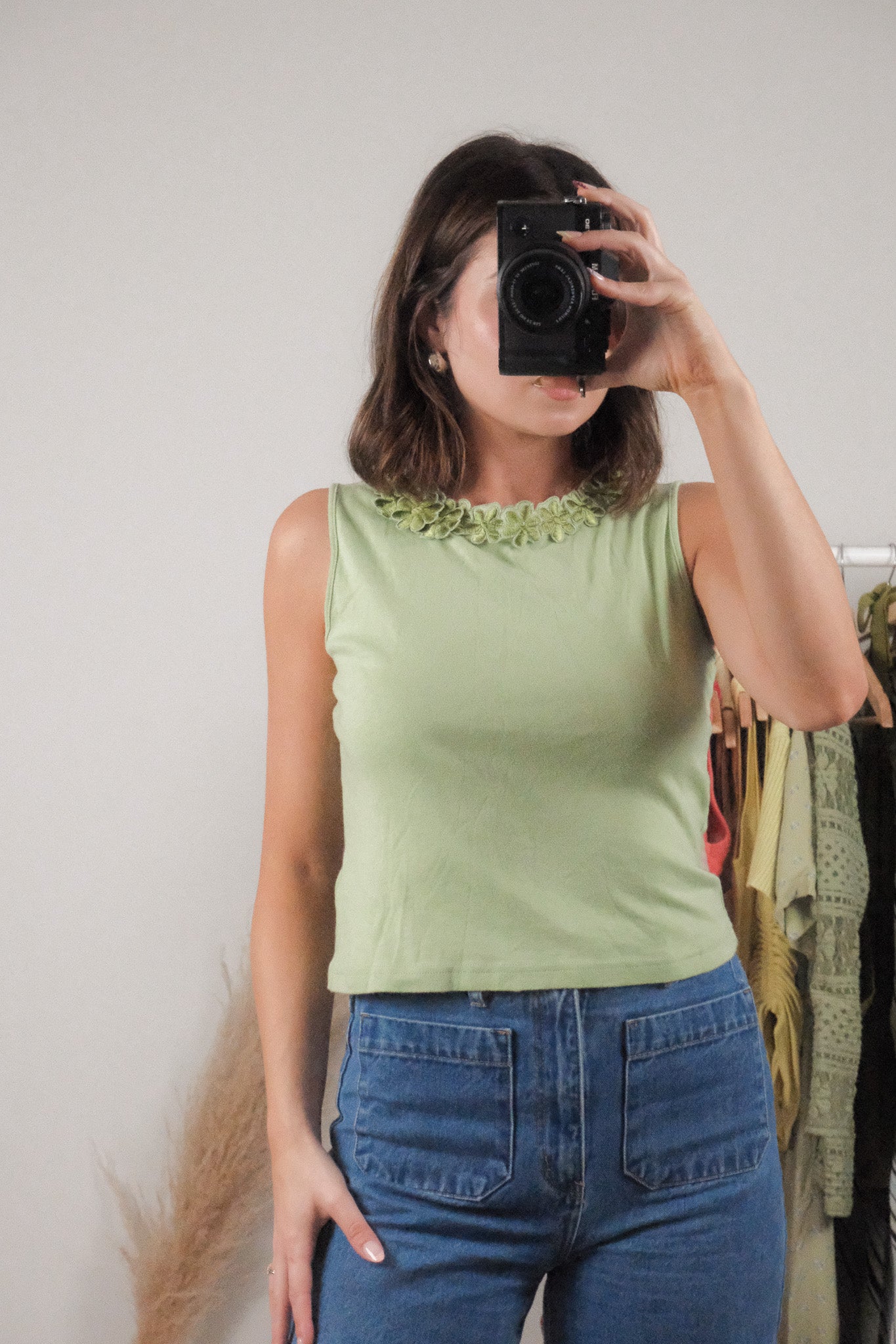Vintage x Cotton Flower Trim Tank (S)