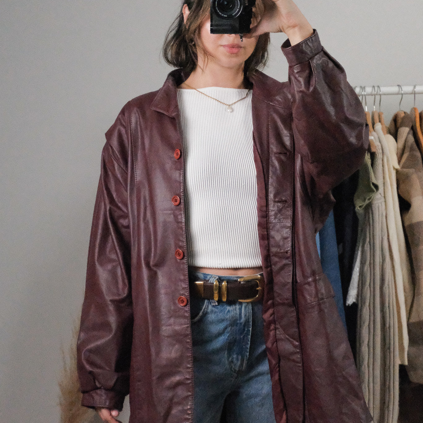 Made in Korea x Vintage x Leather Jacket (10-14)