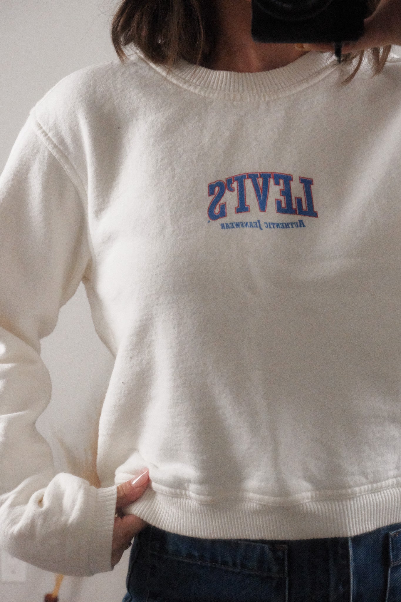 Made in Canada x 90s x LEVIS STRAUSS Cropped Cotton Sweatshirt (S)