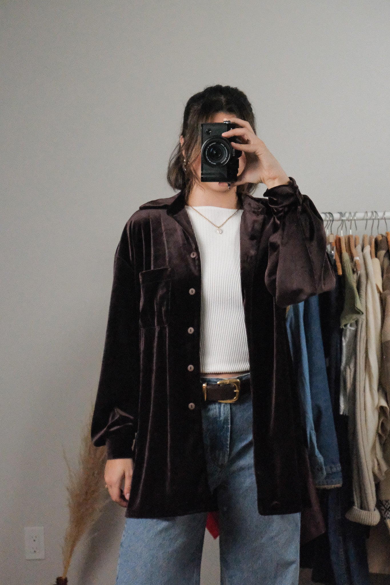 Made in Canada x Vintage x Velvet Button Up (S/M)